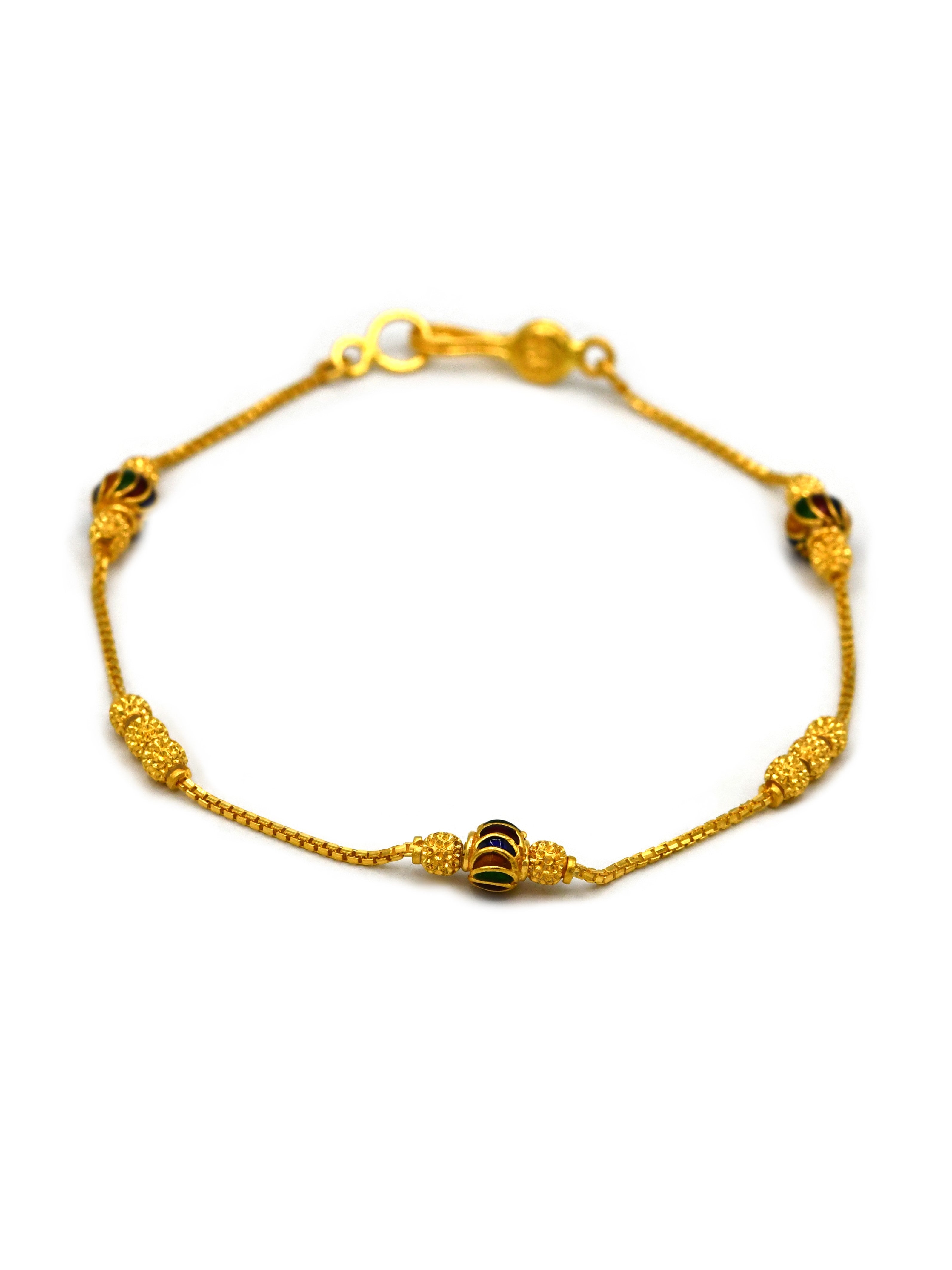 22ct Gold Minakari Ball Ladies Bracelet