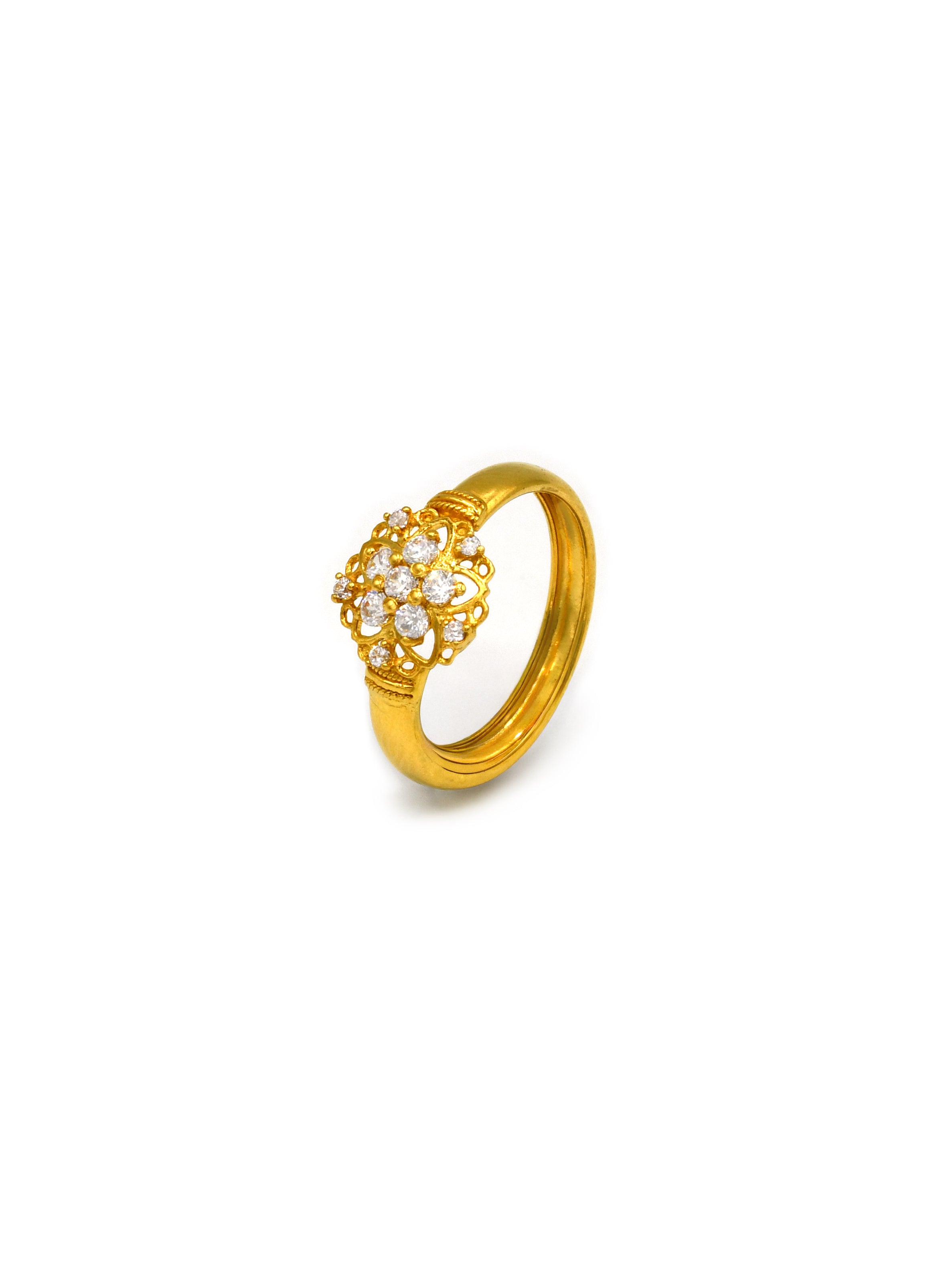 22ct Gold Cz Ladies Ring