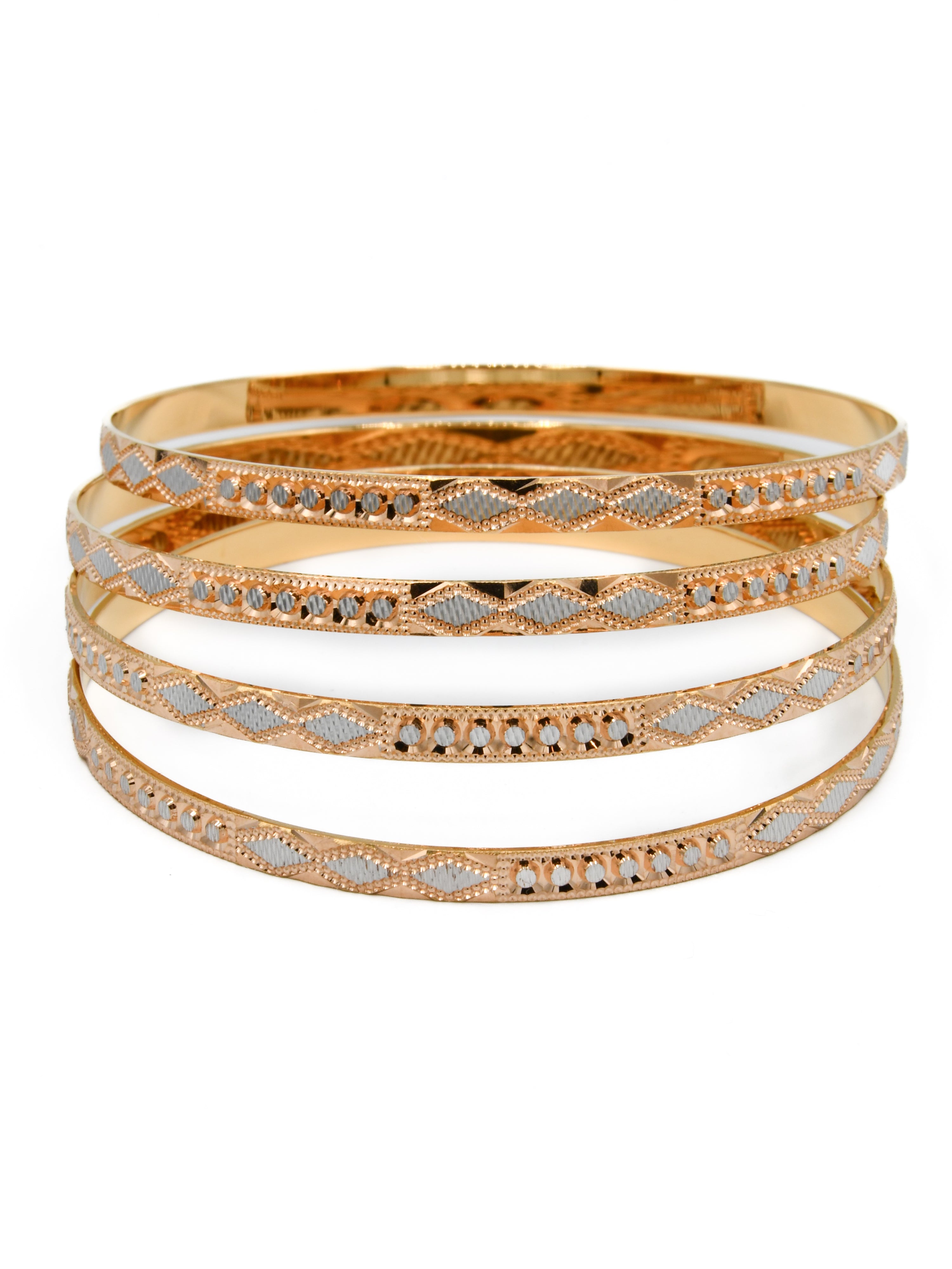 22ct Rose Gold Two Tone 4 Bangle - Roop Darshan