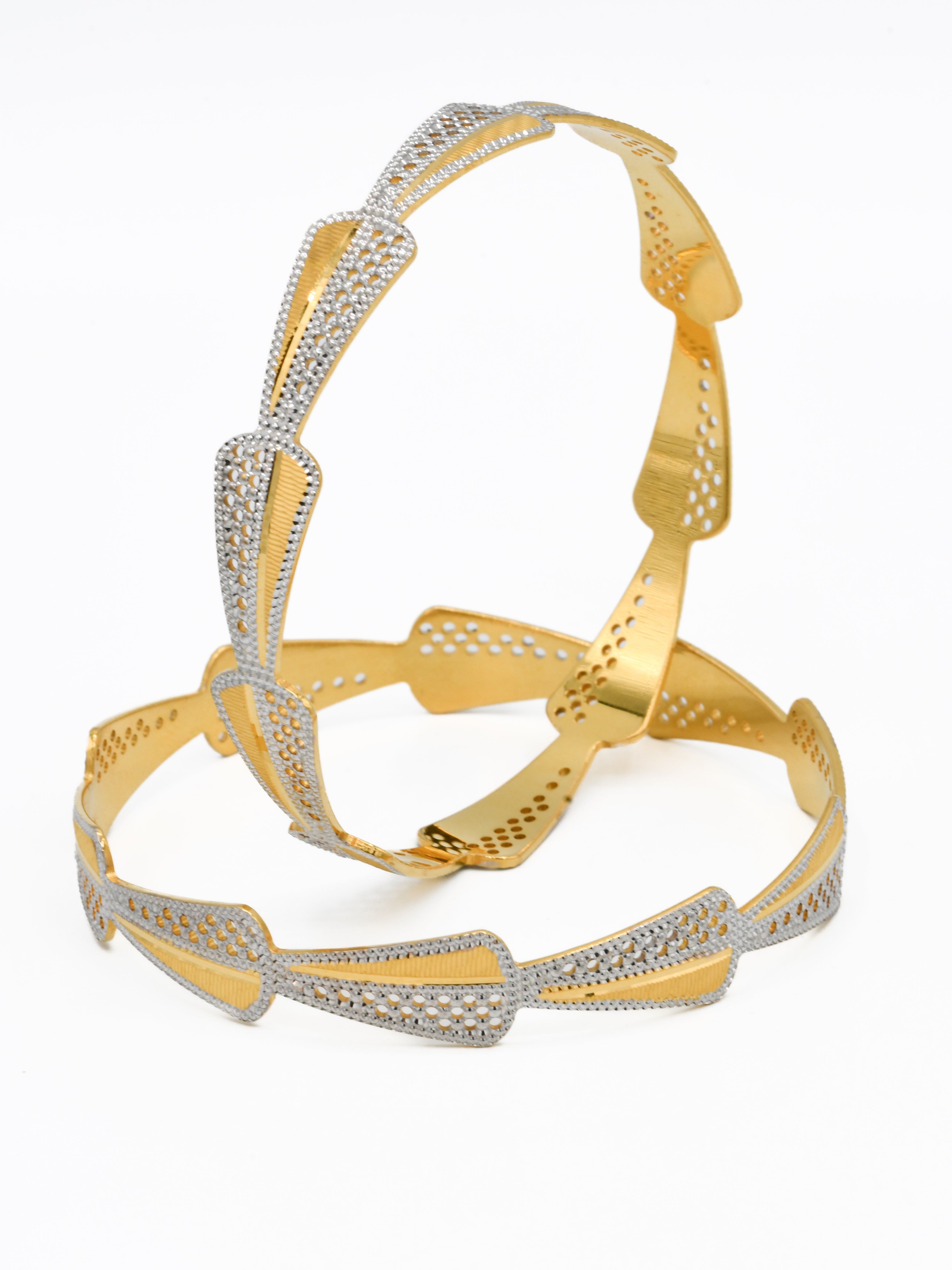 22ct Gold Two Tone Pair Bangle - Roop Darshan