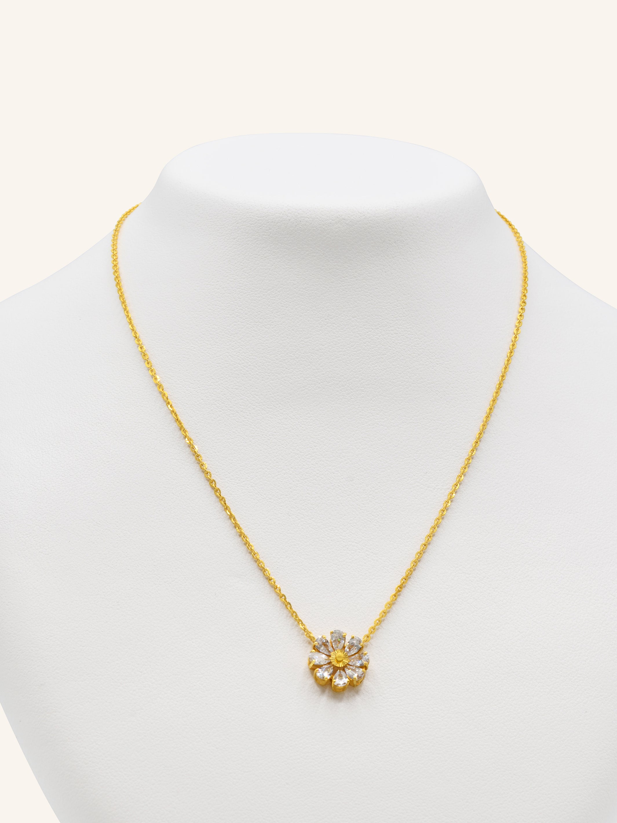 22CT GOLD CZ NECKLACE SET 12.85 GRAMS - Roop Darshan