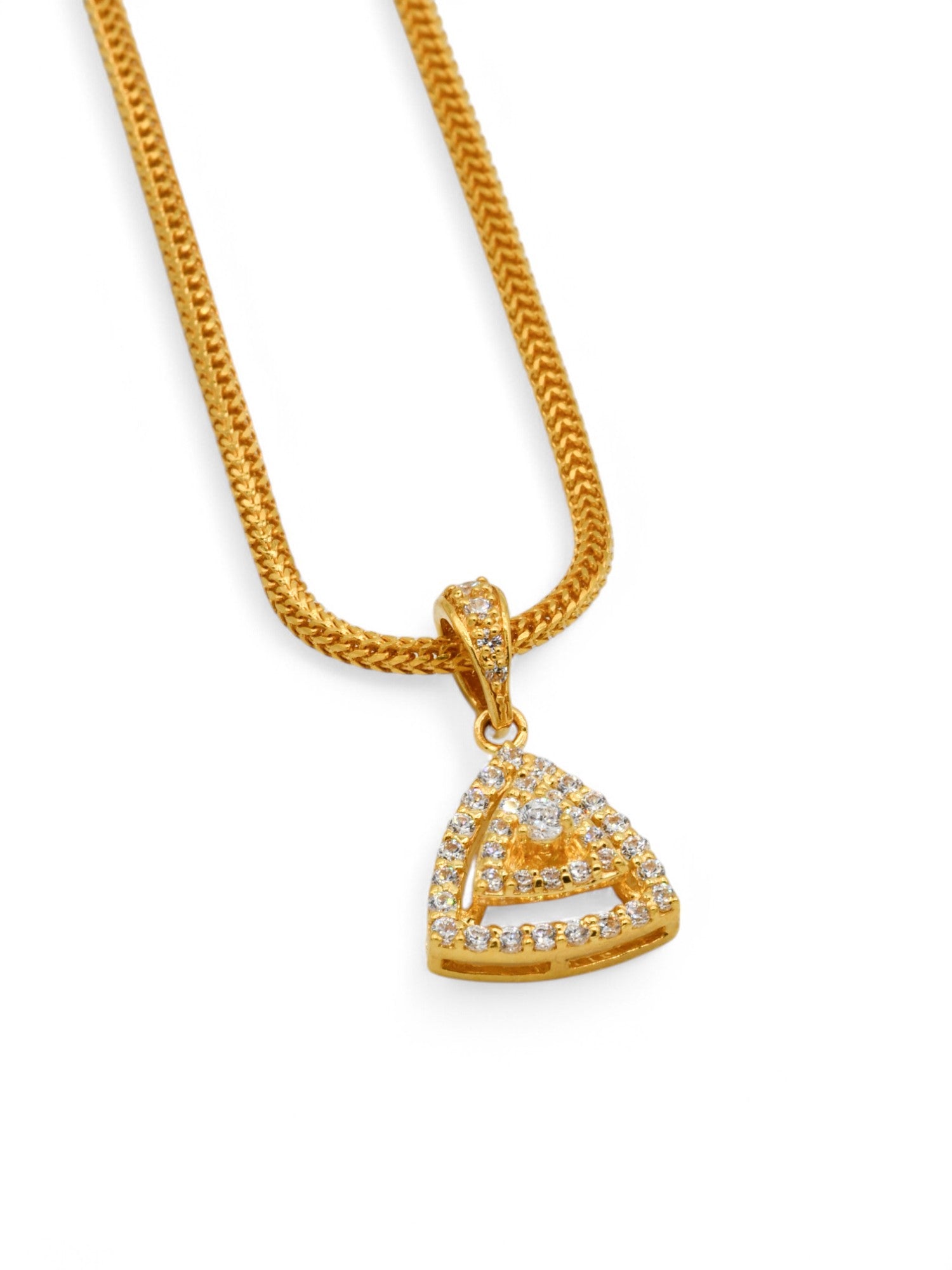 22ct Gold CZ Pendant Set - Roop Darshan
