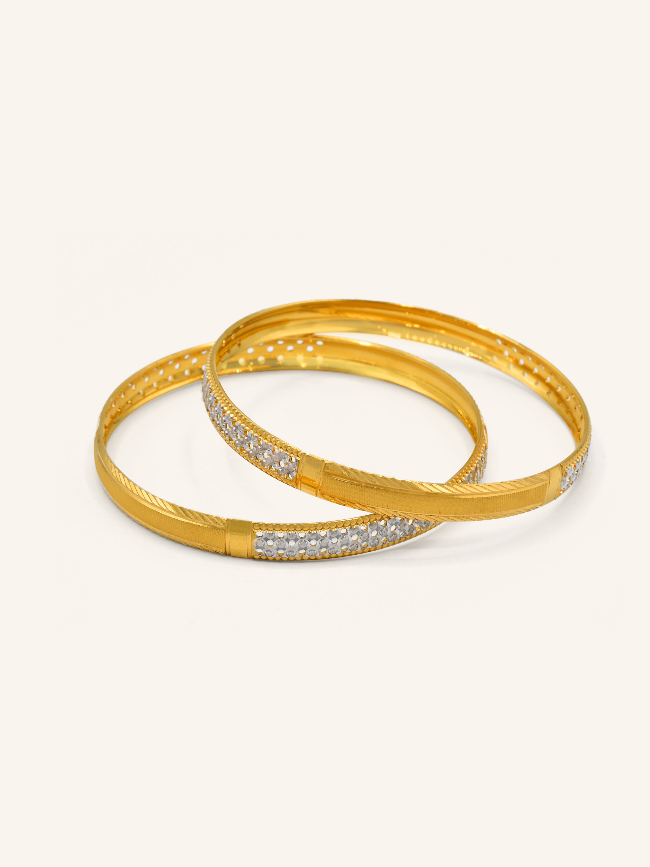 22ct Gold Two Tone 2 Piece Bangle