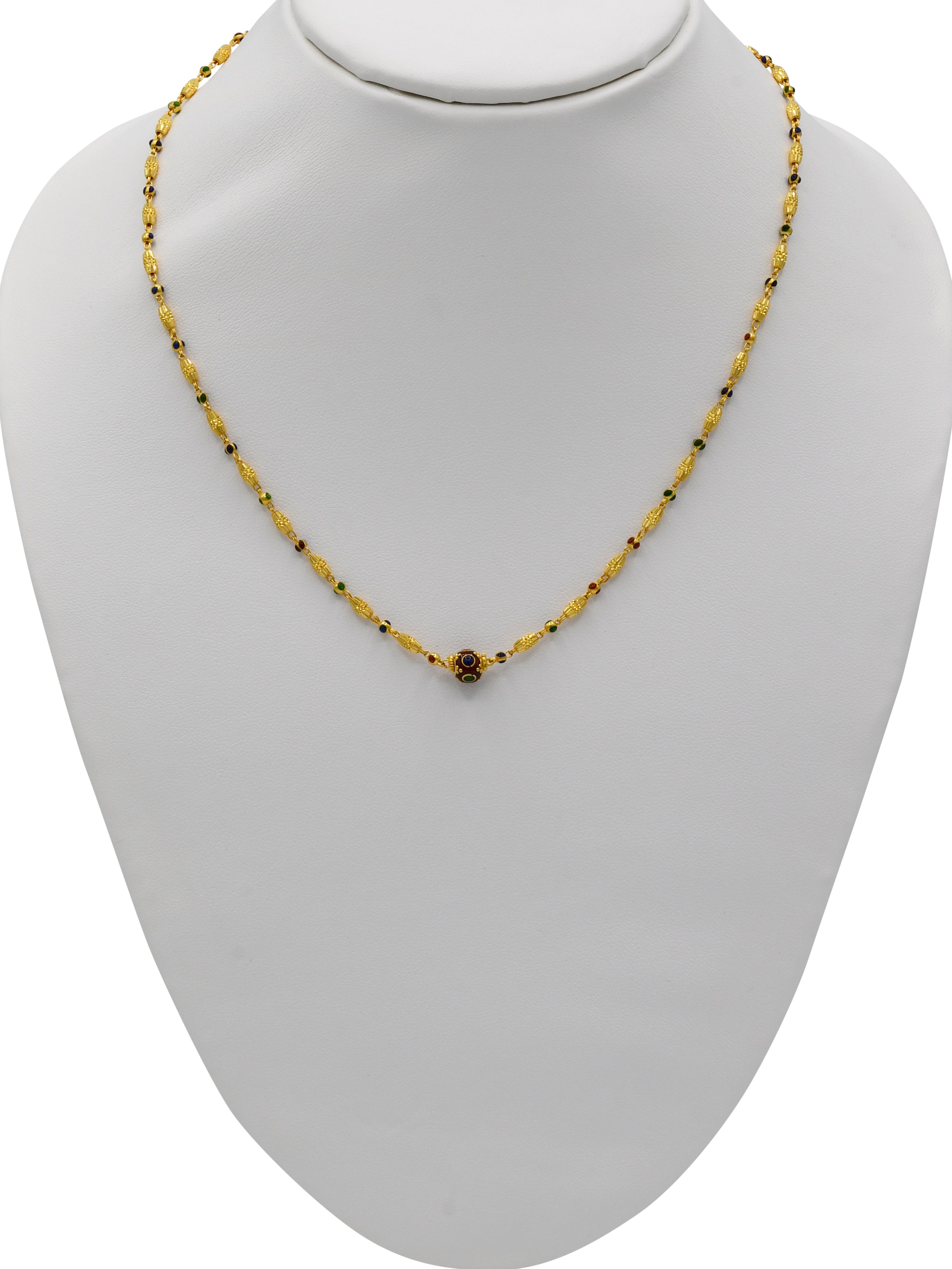 22ct Gold Minakari Ball Fancy Chain