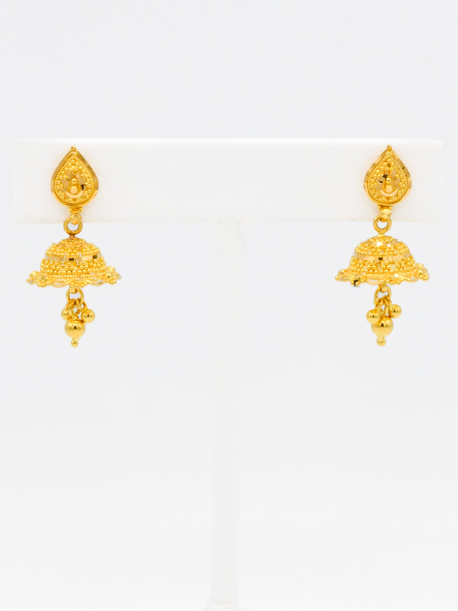 22ct Gold Jhumki Earrings - Roop Darshan