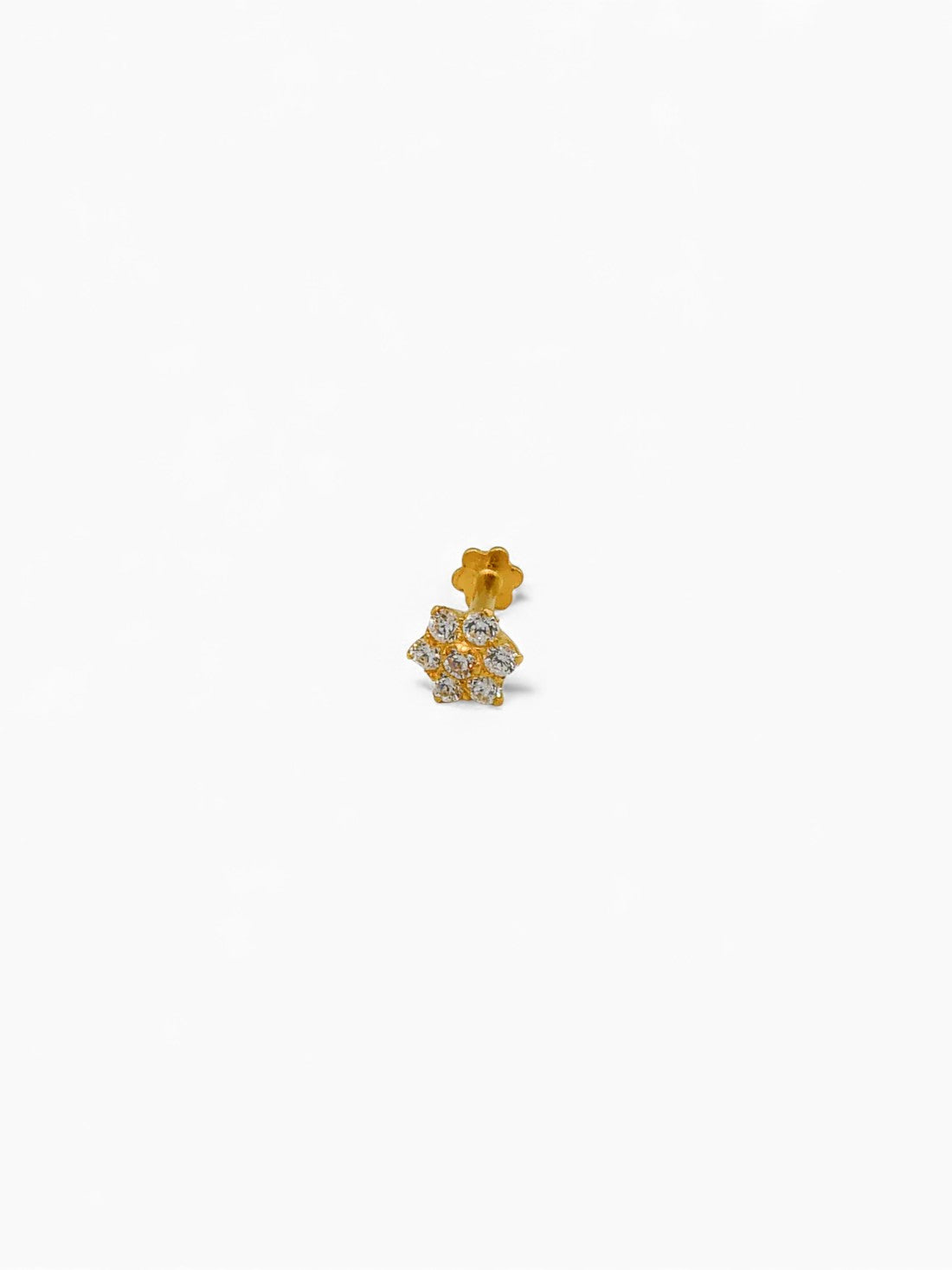 22ct Gold 7 Cz Nose Pin - Roop Darshan