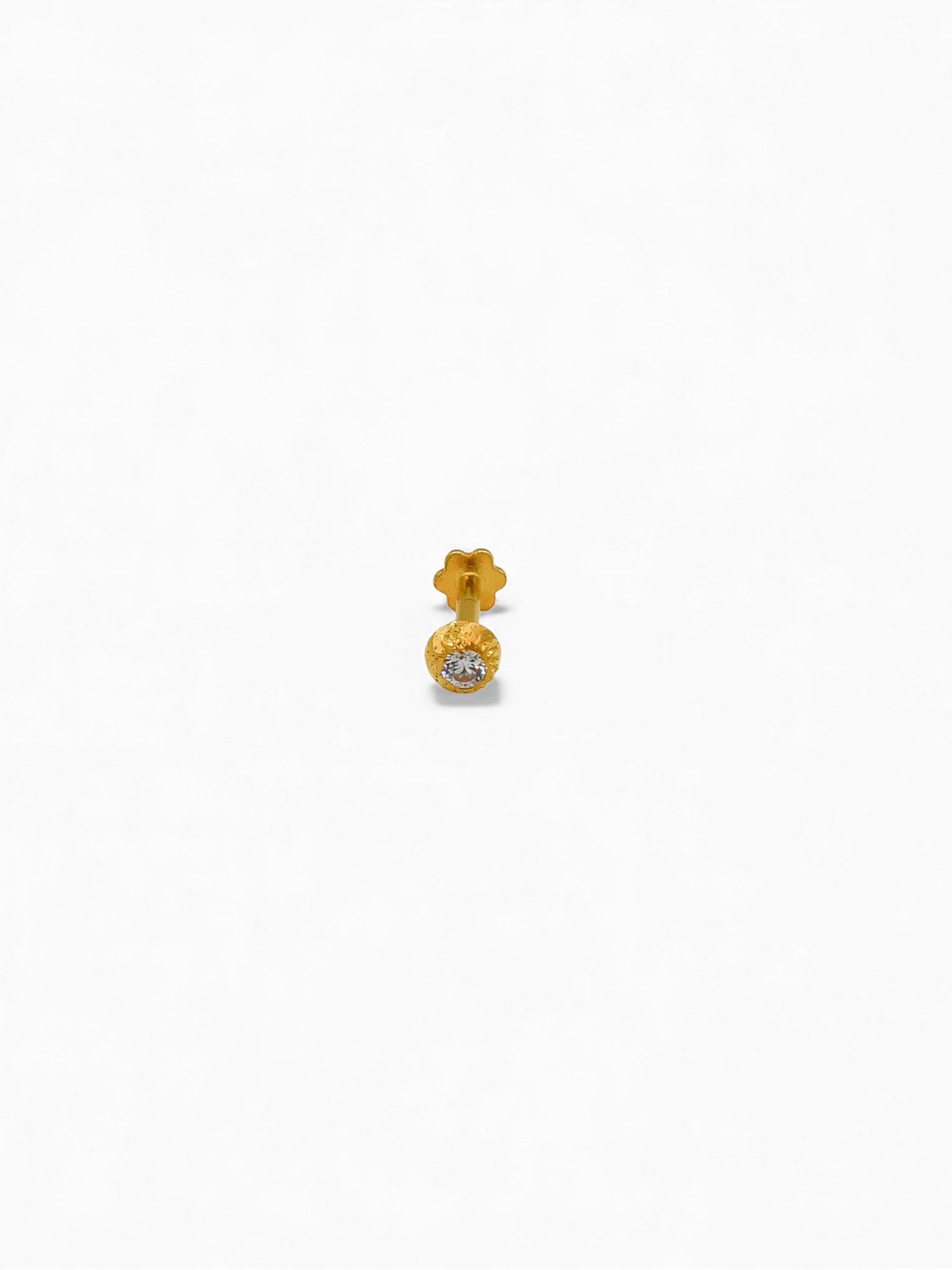 22ct Gold CZ Nose Pin - Roop Darshan