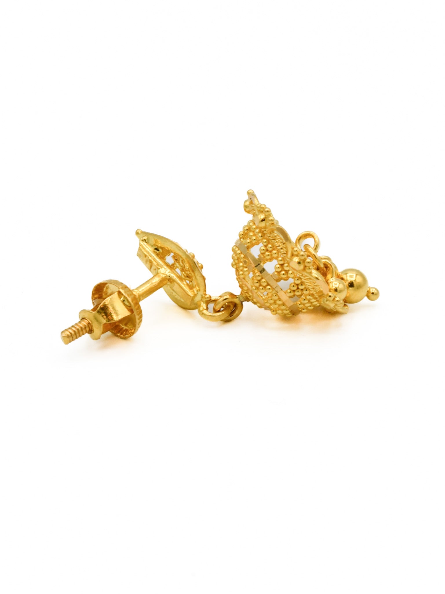 22ct Gold Jhumki Earrings - Roop Darshan