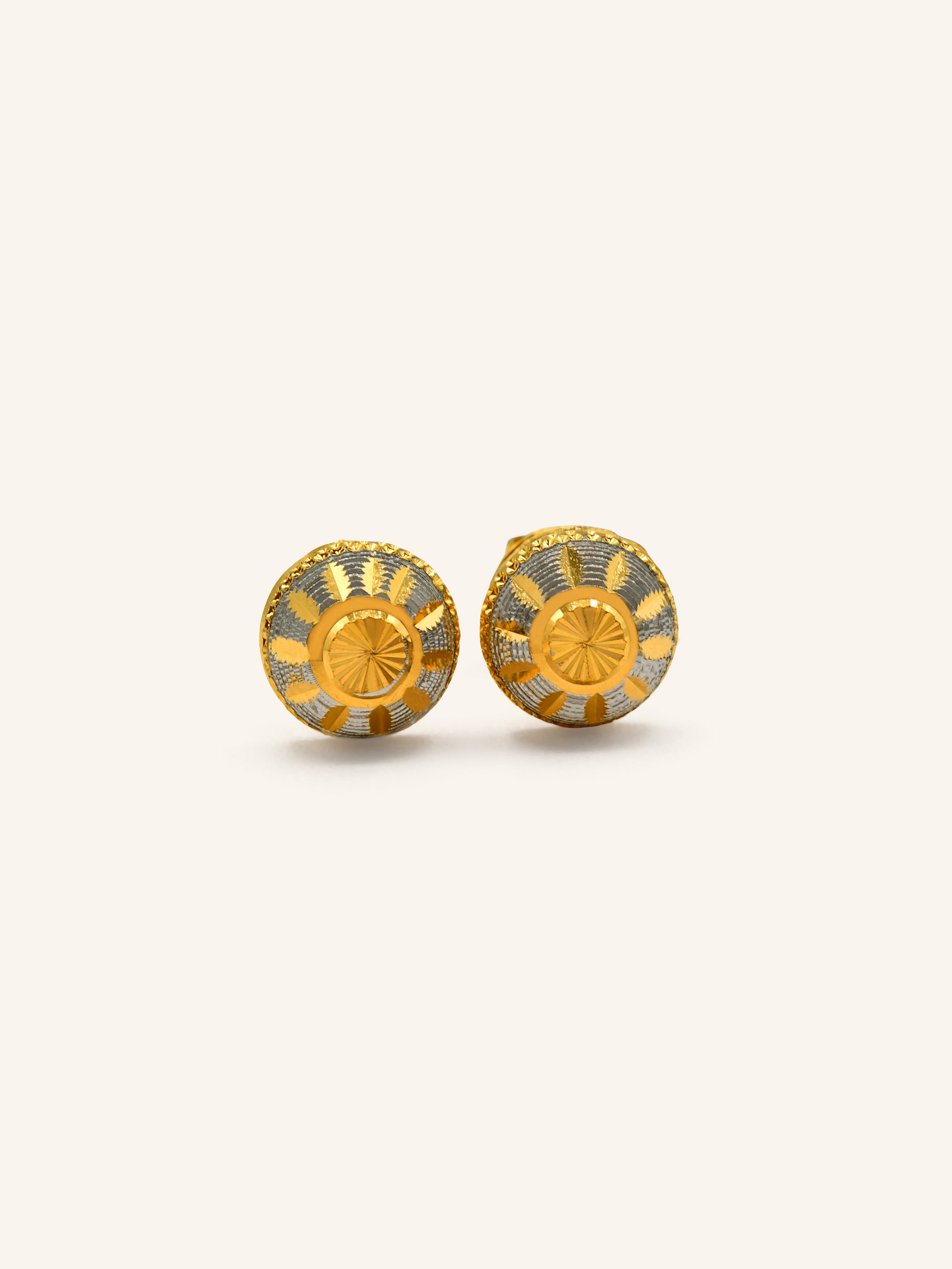 22ct Gold Two Tone Stud Earring