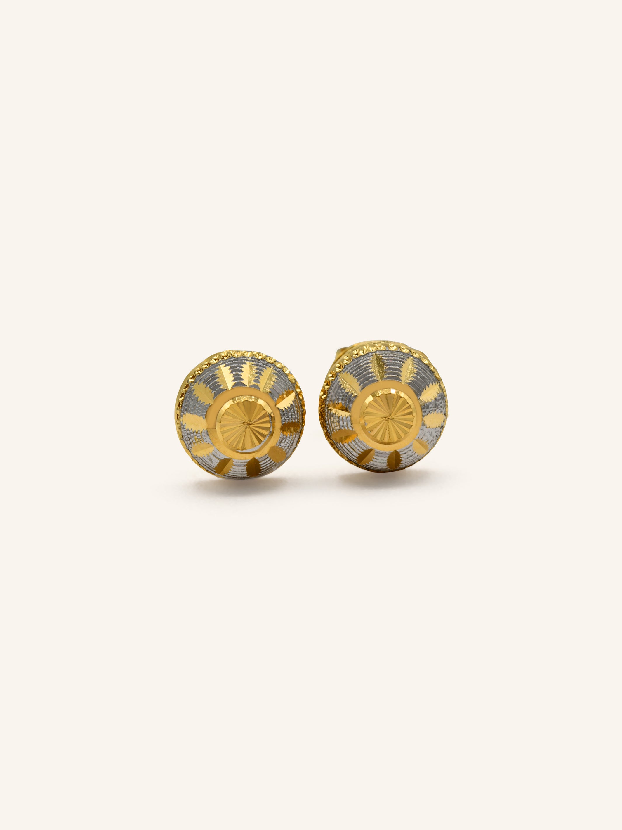 22ct Gold Two Tone Stud Earring 2.45 GMS - Roop Darshan
