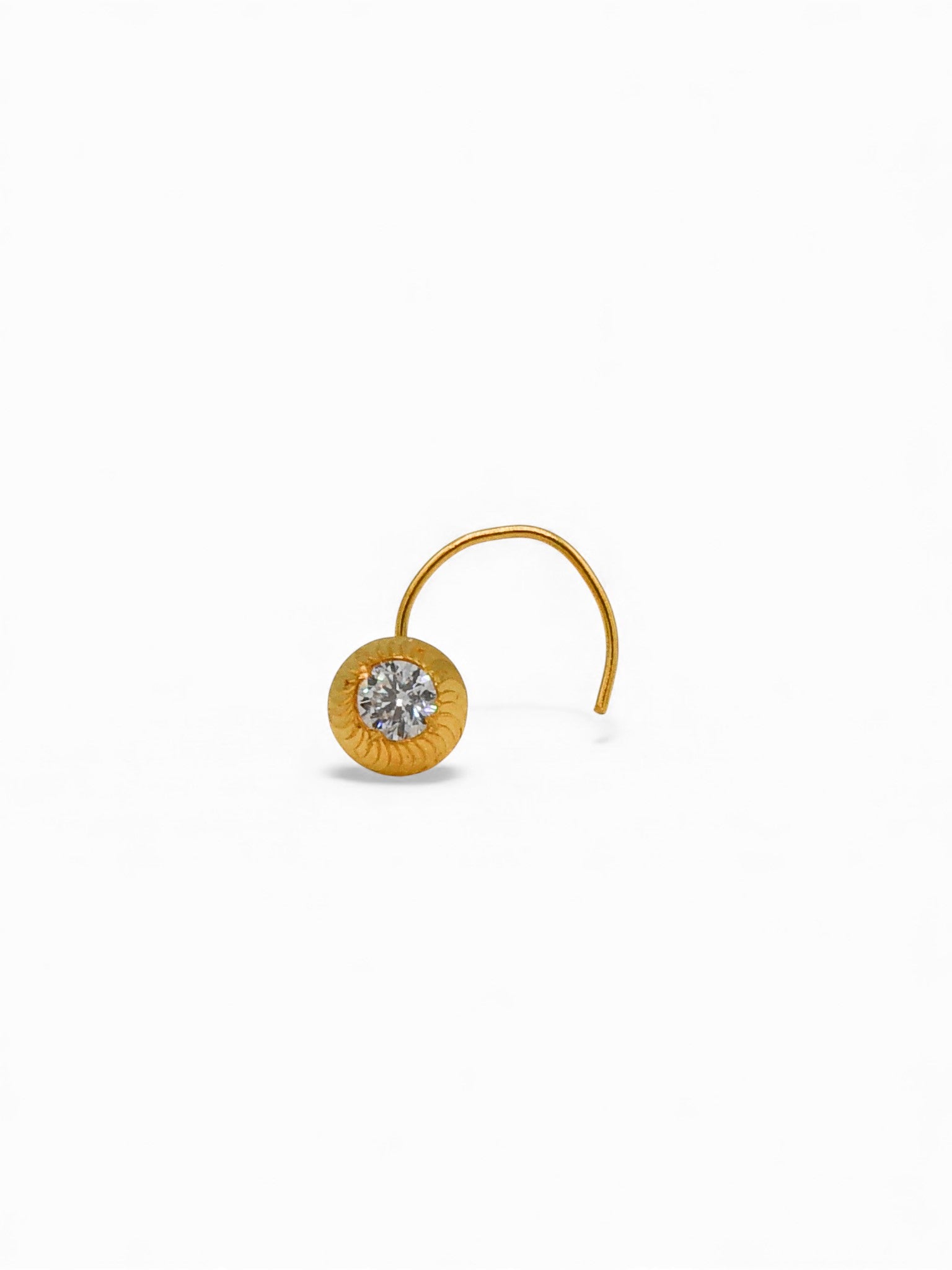 22ct Gold CZ Nose Pin - 5 MM - Roop Darshan