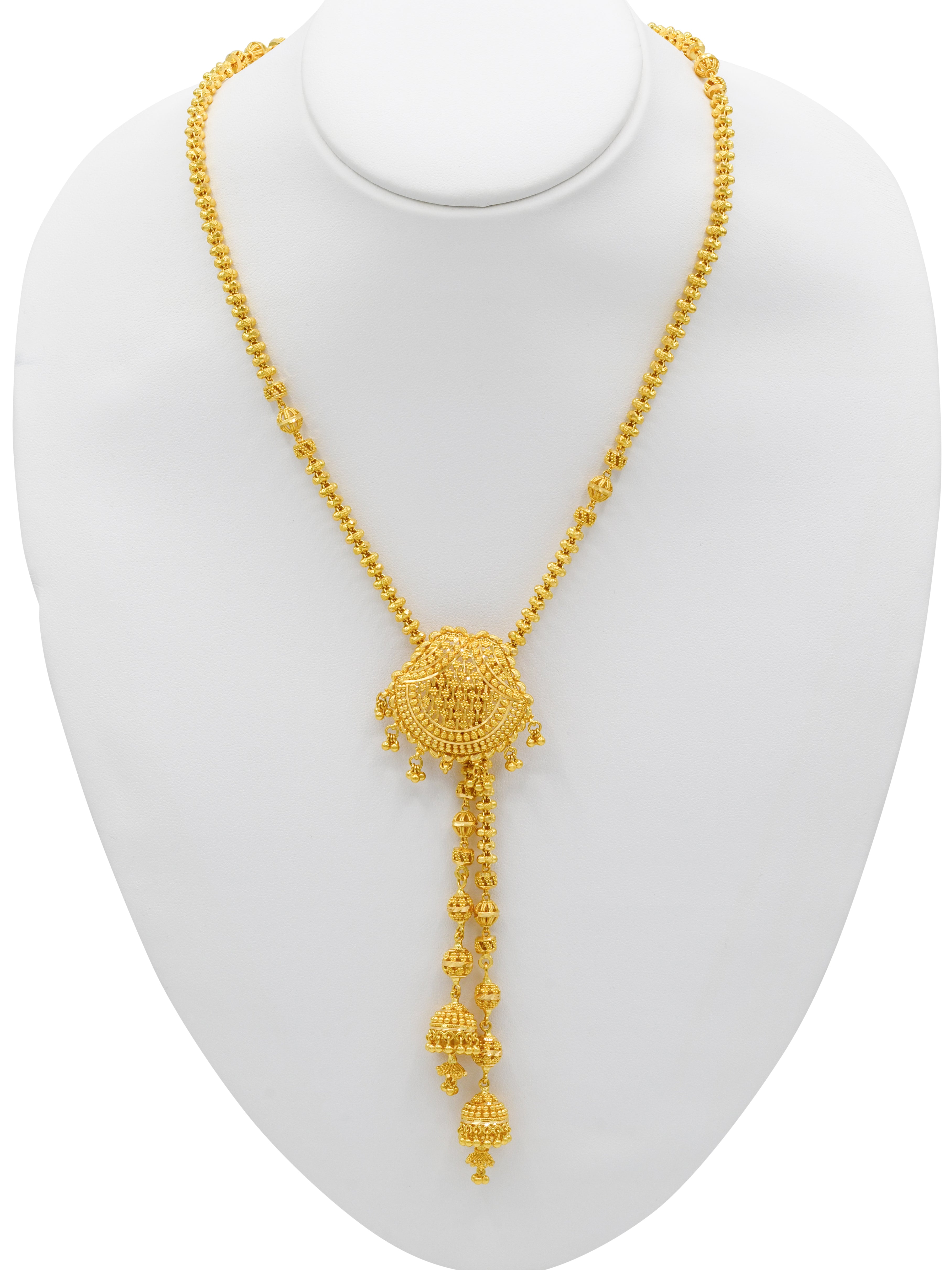22ct Gold Ball Ganga Jamna Necklace Set