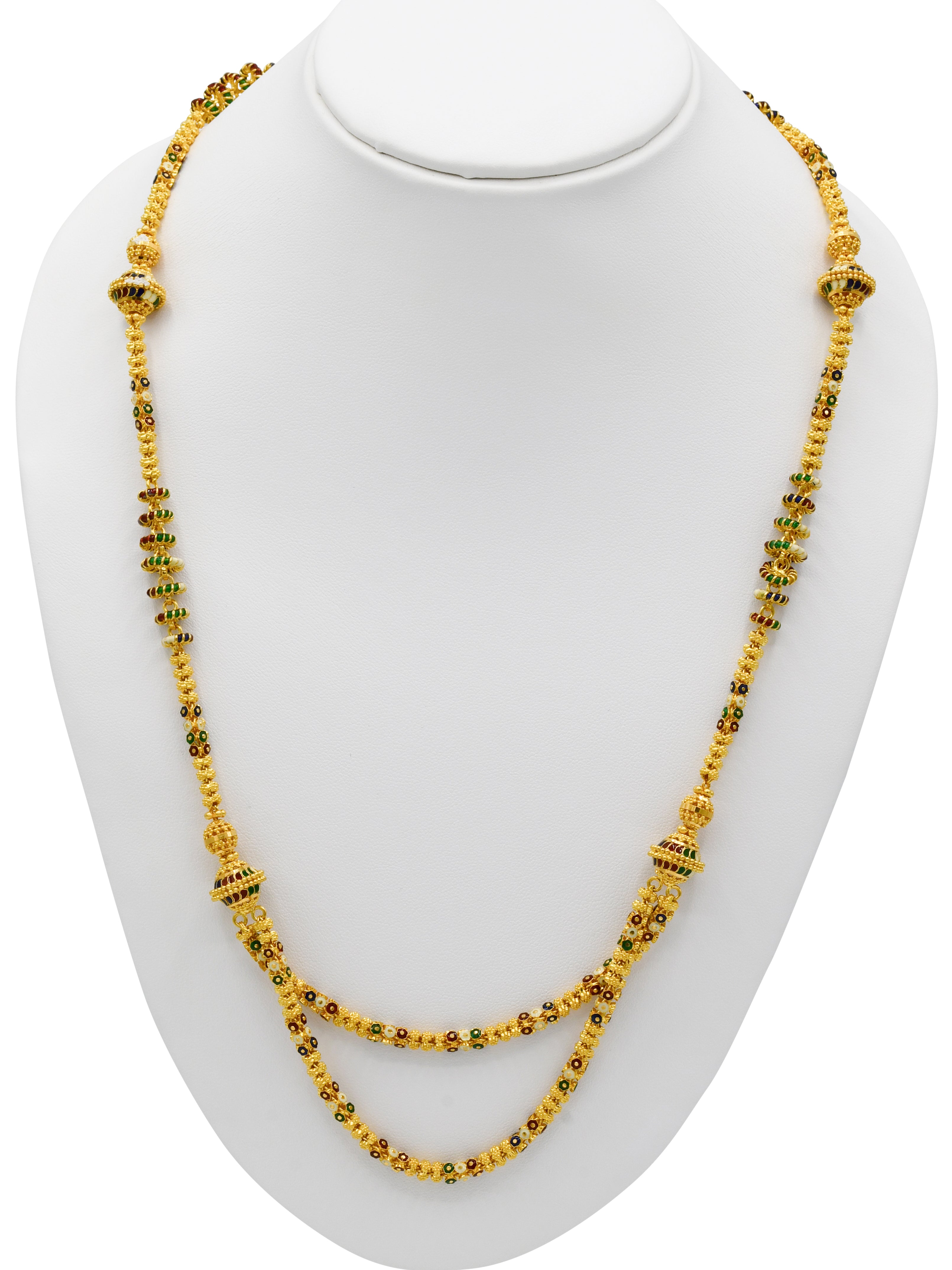 22ct Gold Minakari Ball Fancy Chain