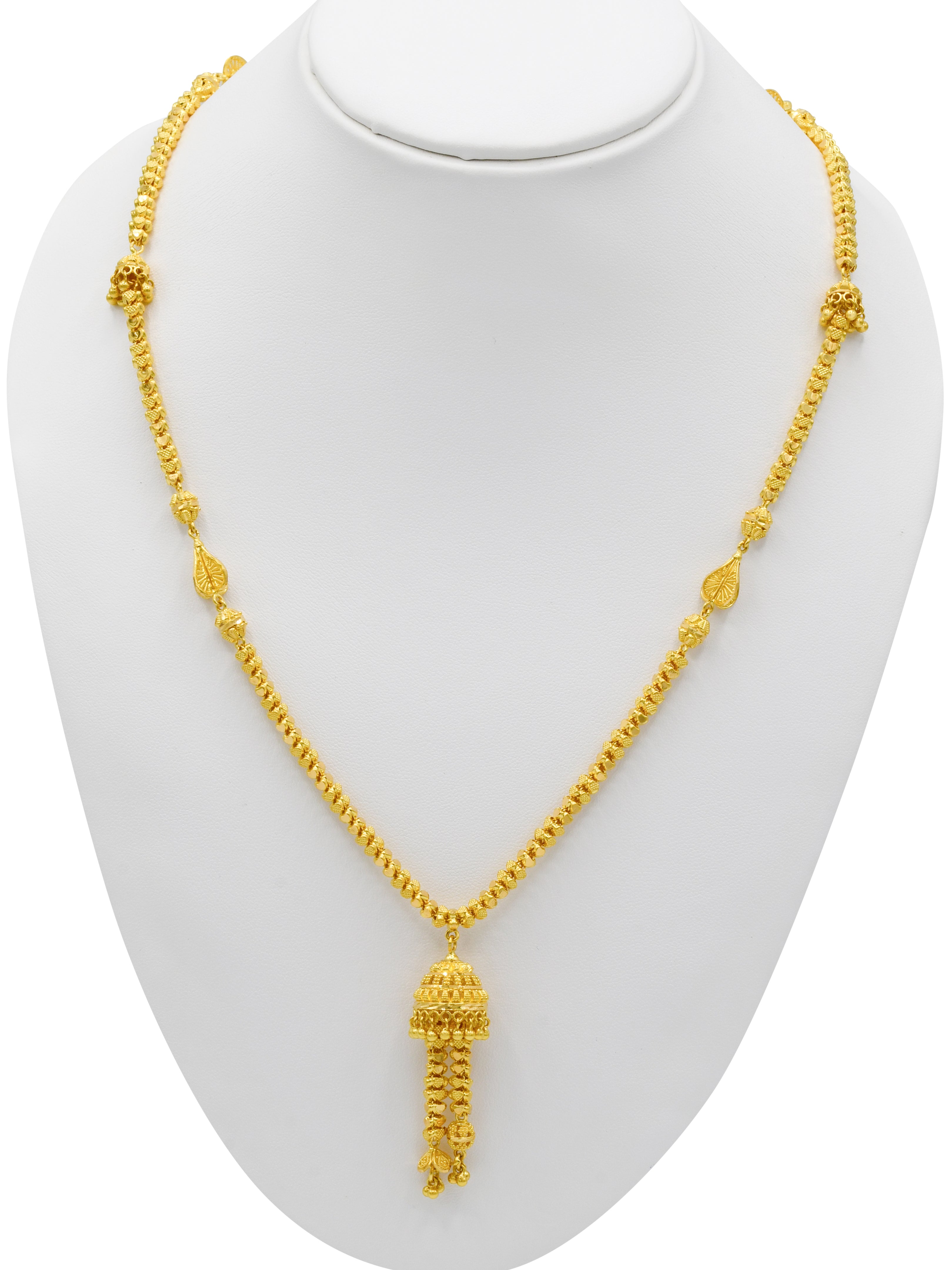 22ct Gold Filigree Ball Long Fancy Chain