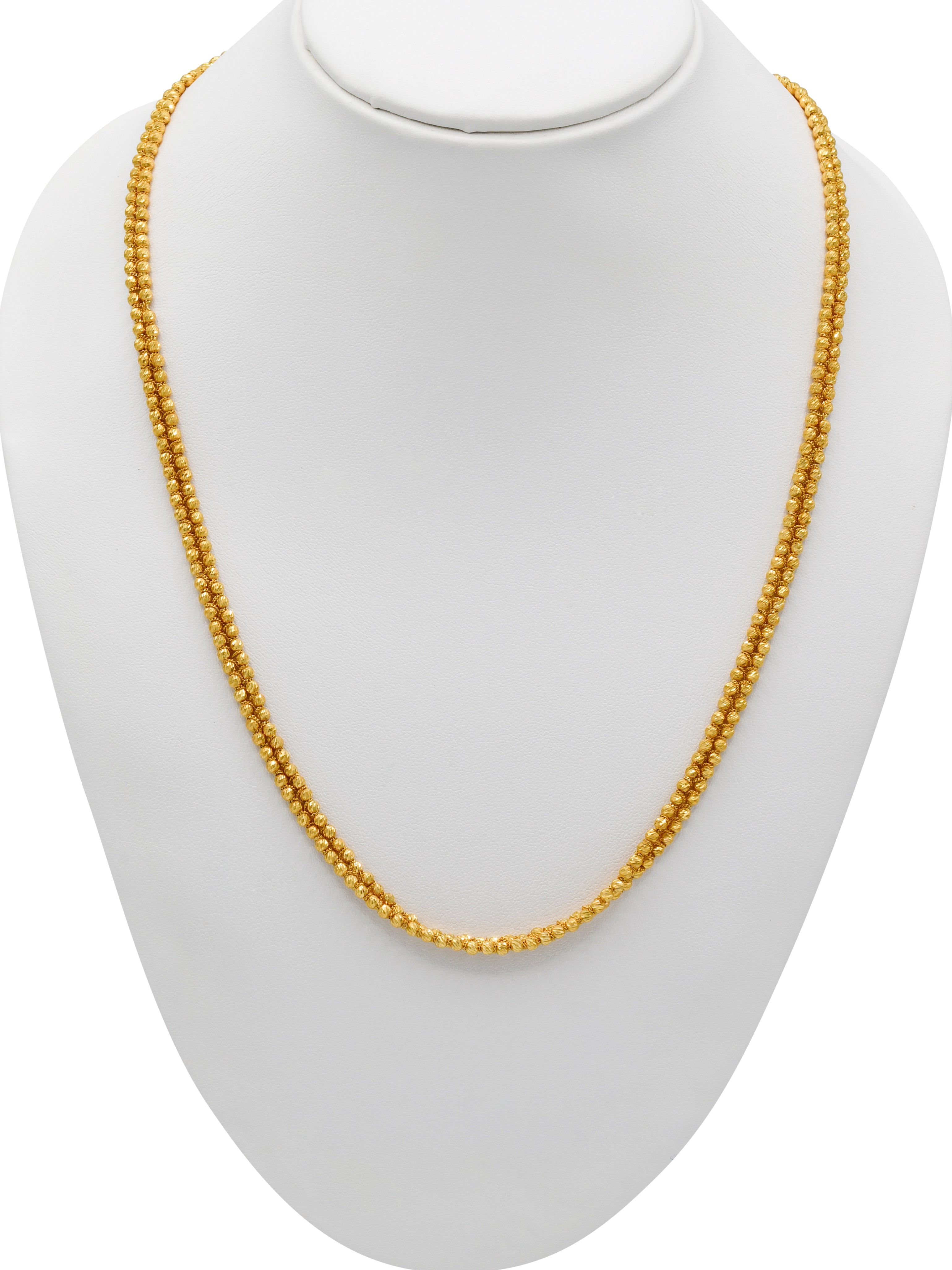 22ct Gold Ball 2 Row Fancy Chain