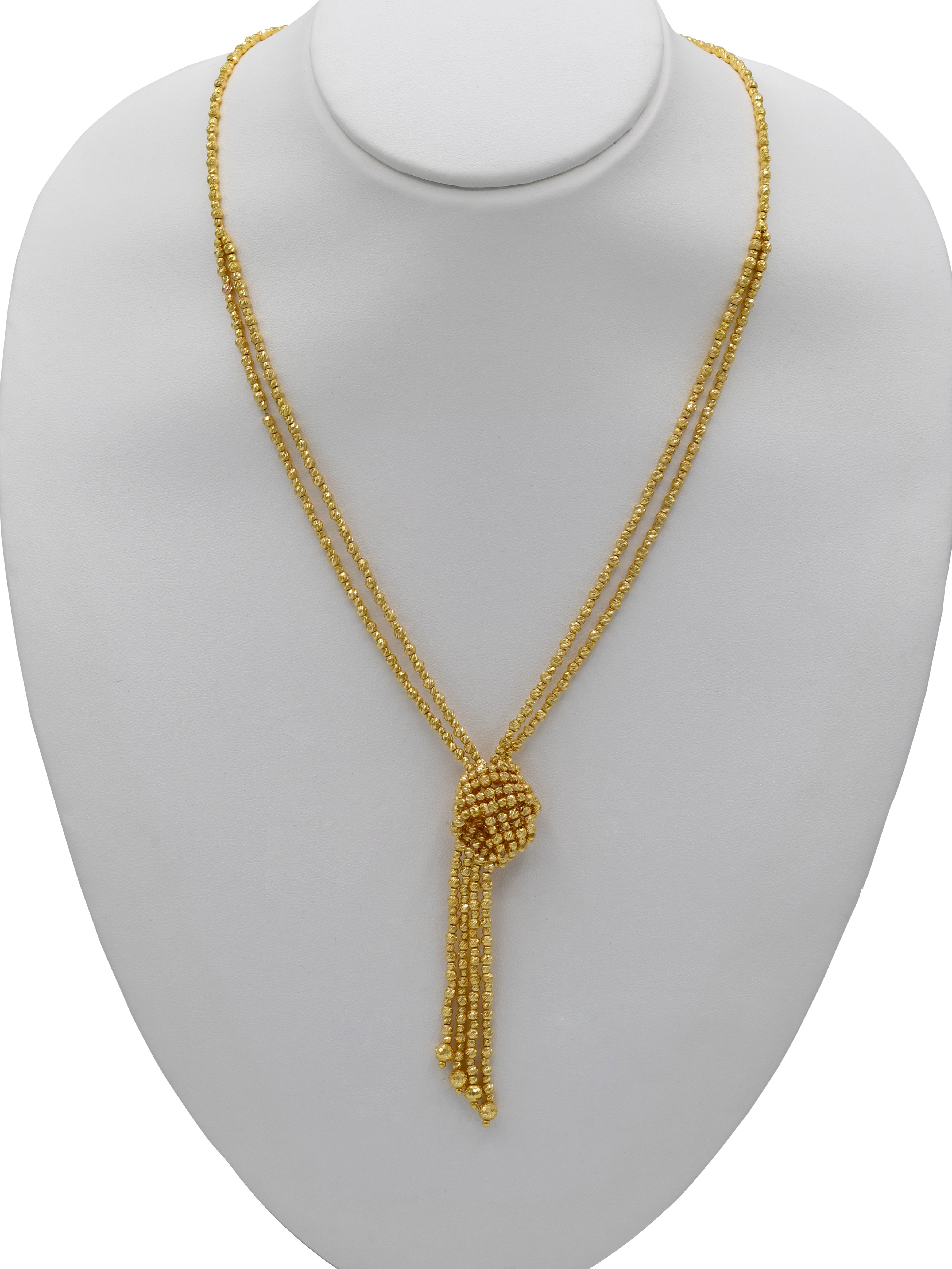 22ct Gold Ball 2 Row Necklace Set