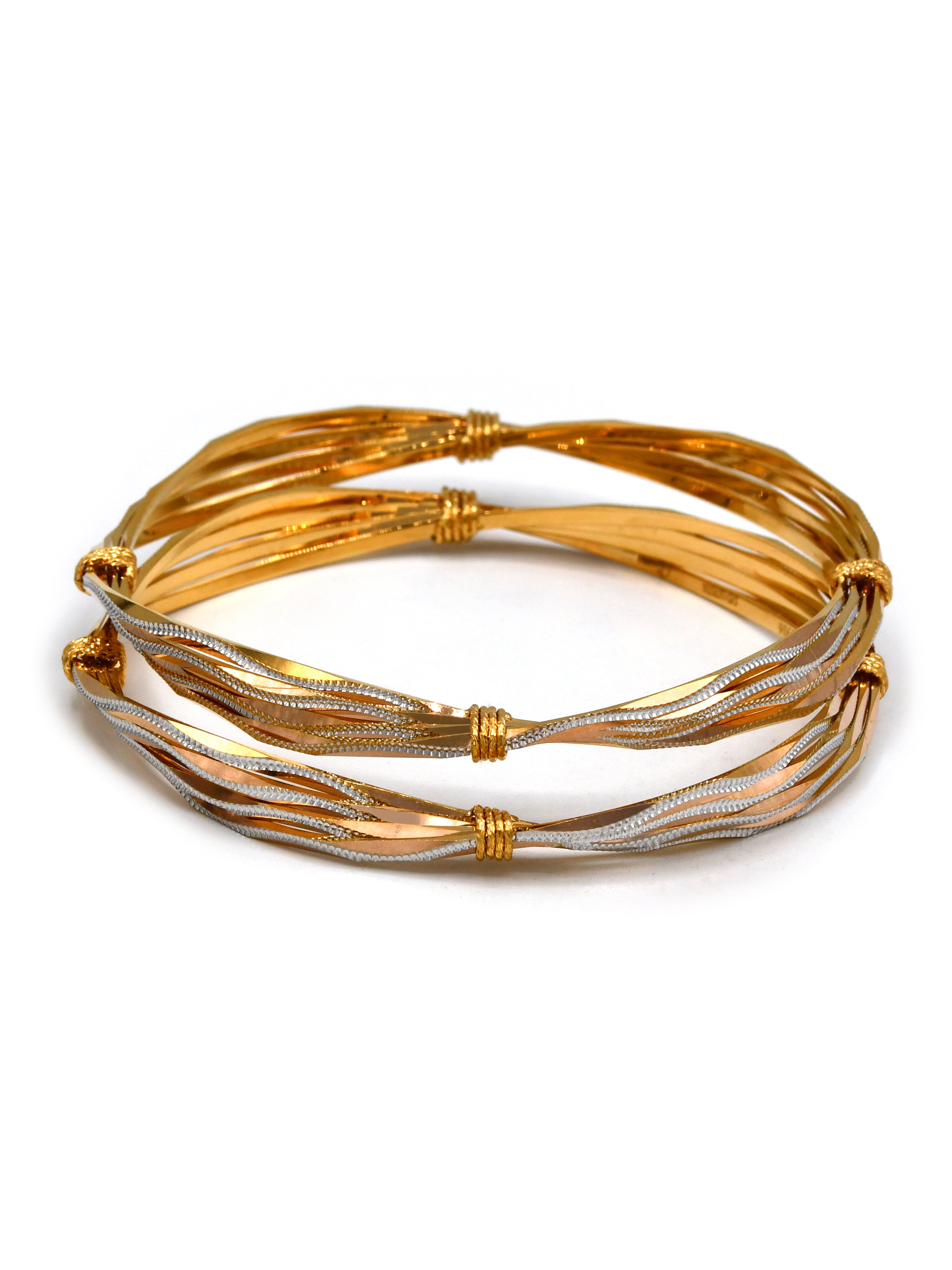 22ct Gold Two Tone Pair Bangle