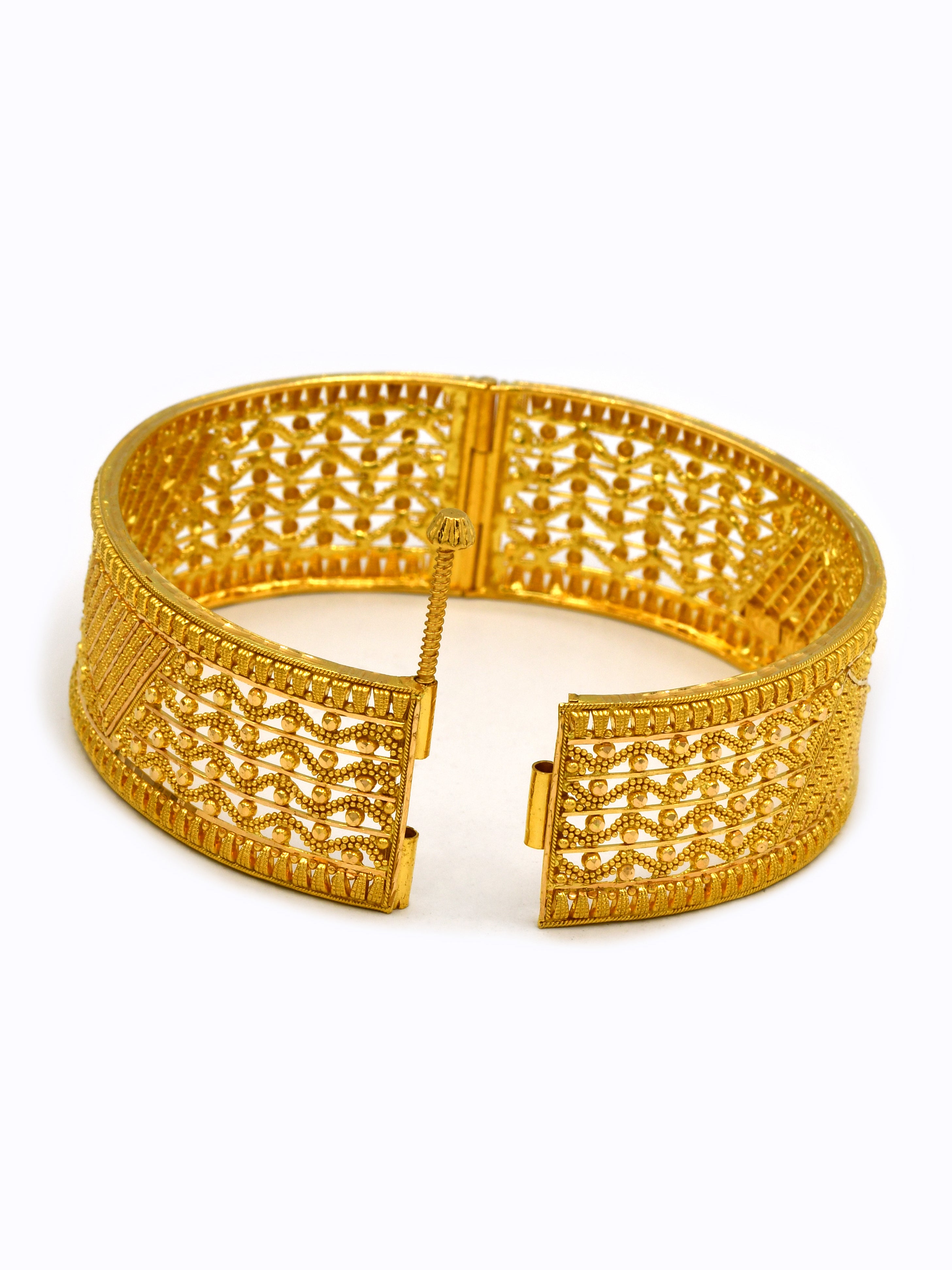 22ct Gold 1 Piece Patta Screw Bangle