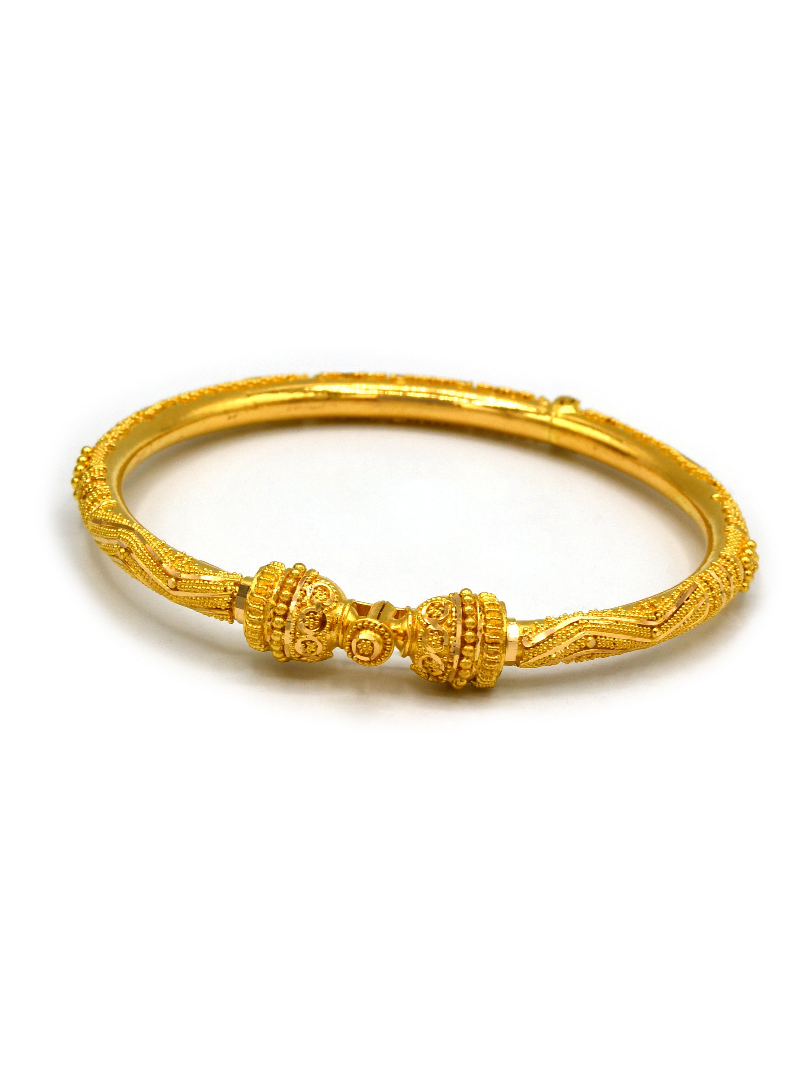 22ct Gold Pair Screw Bangle - Roop Darshan