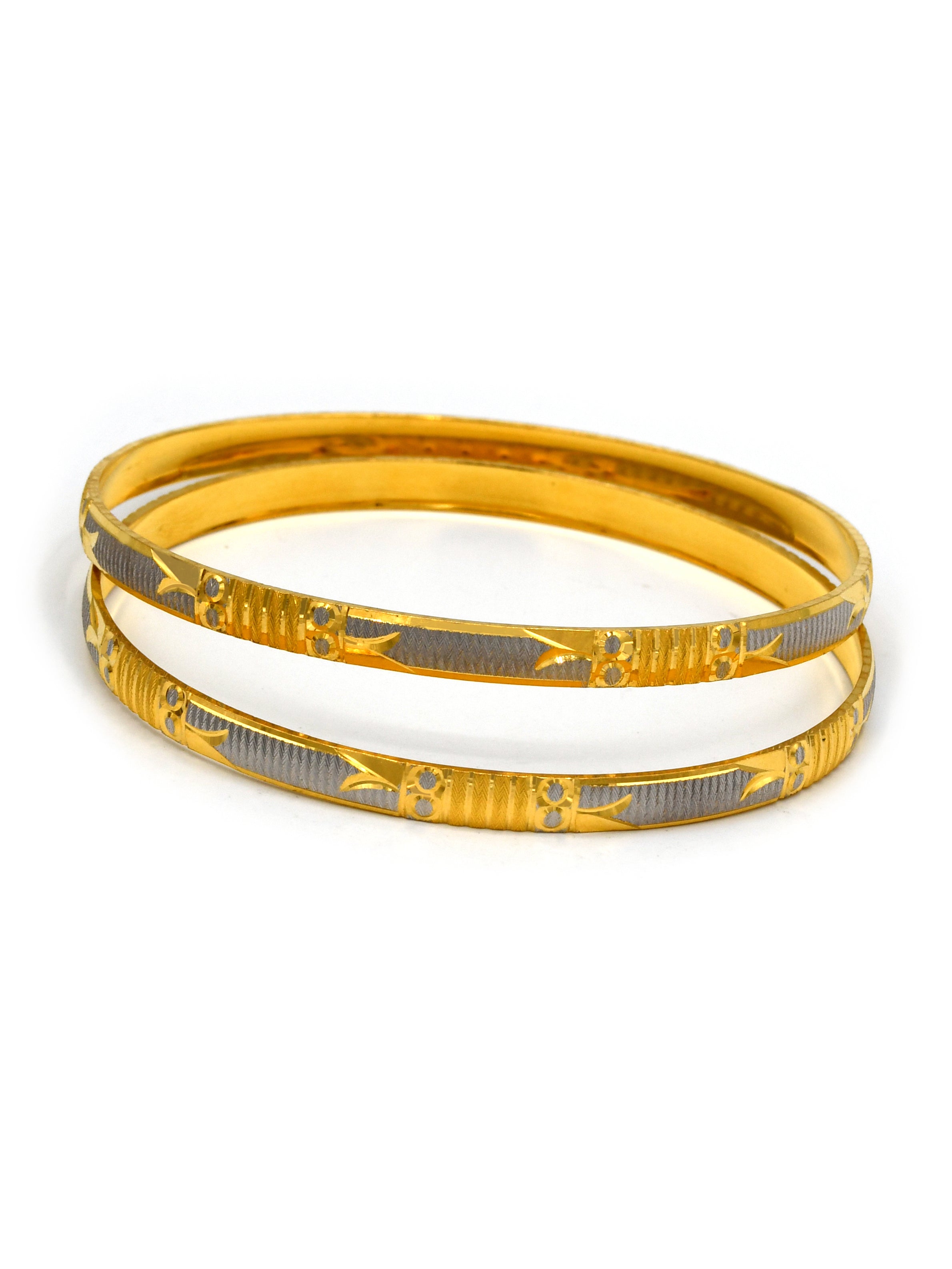 22ct Gold Two Tone Pair Bangle
