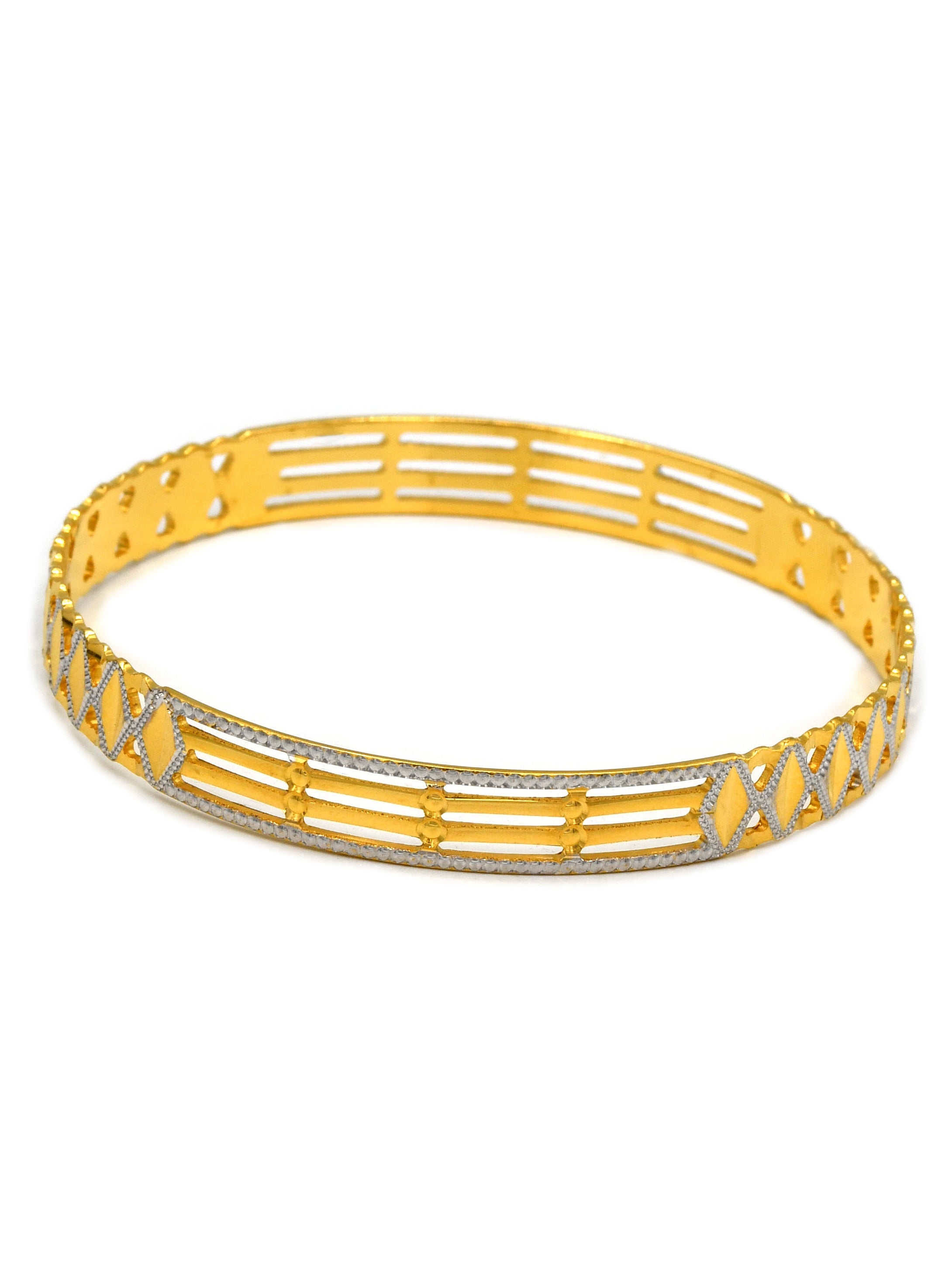 22ct Gold Two Tone Pair Bangle - Roop Darshan