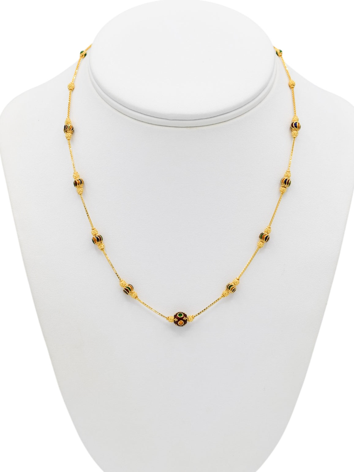 22ct Gold Minakari Ball Fancy Chain - Roop Darshan