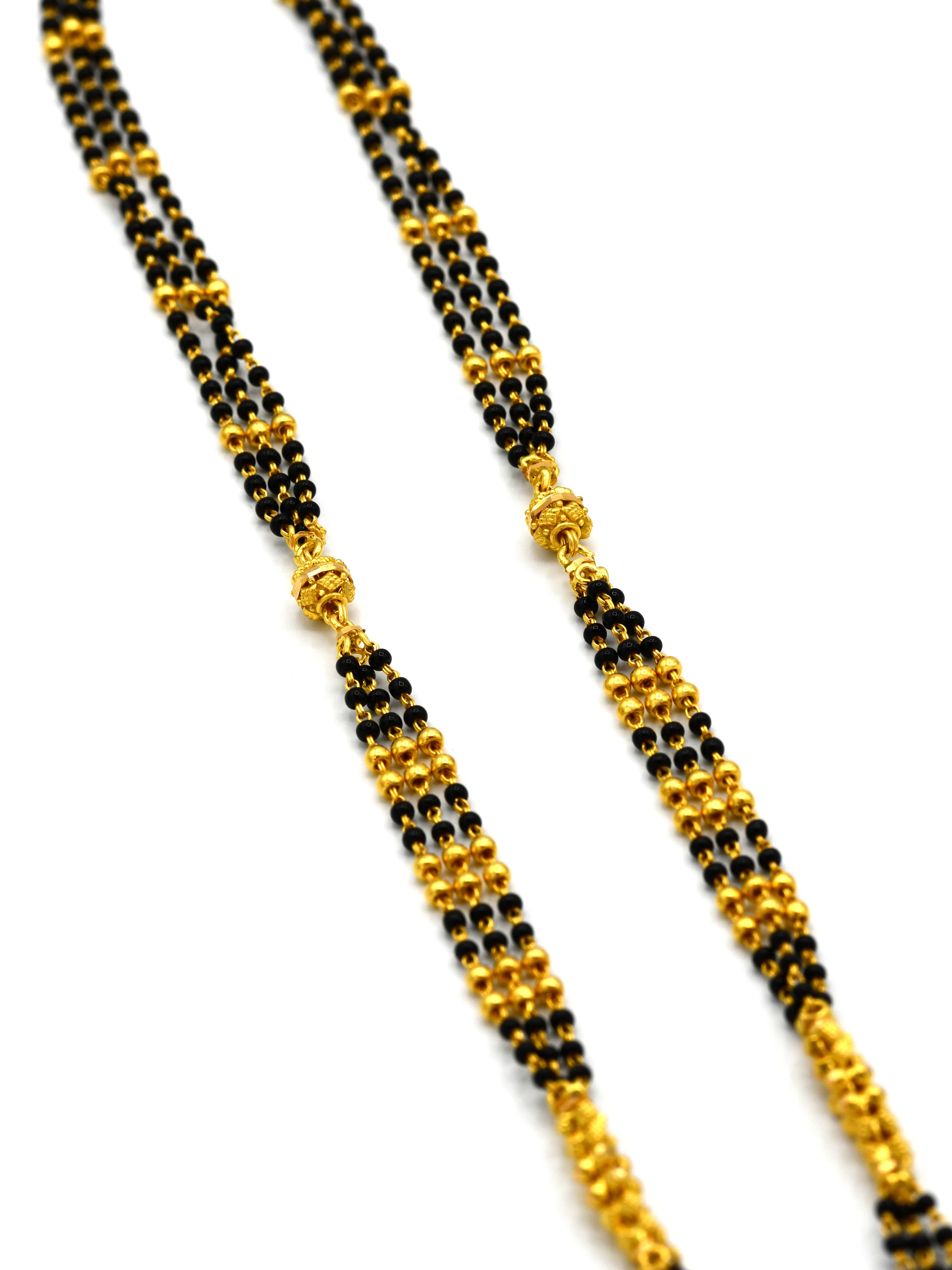 22ct Gold 3 Row Ball Long Mangal Sutra - Roop Darshan