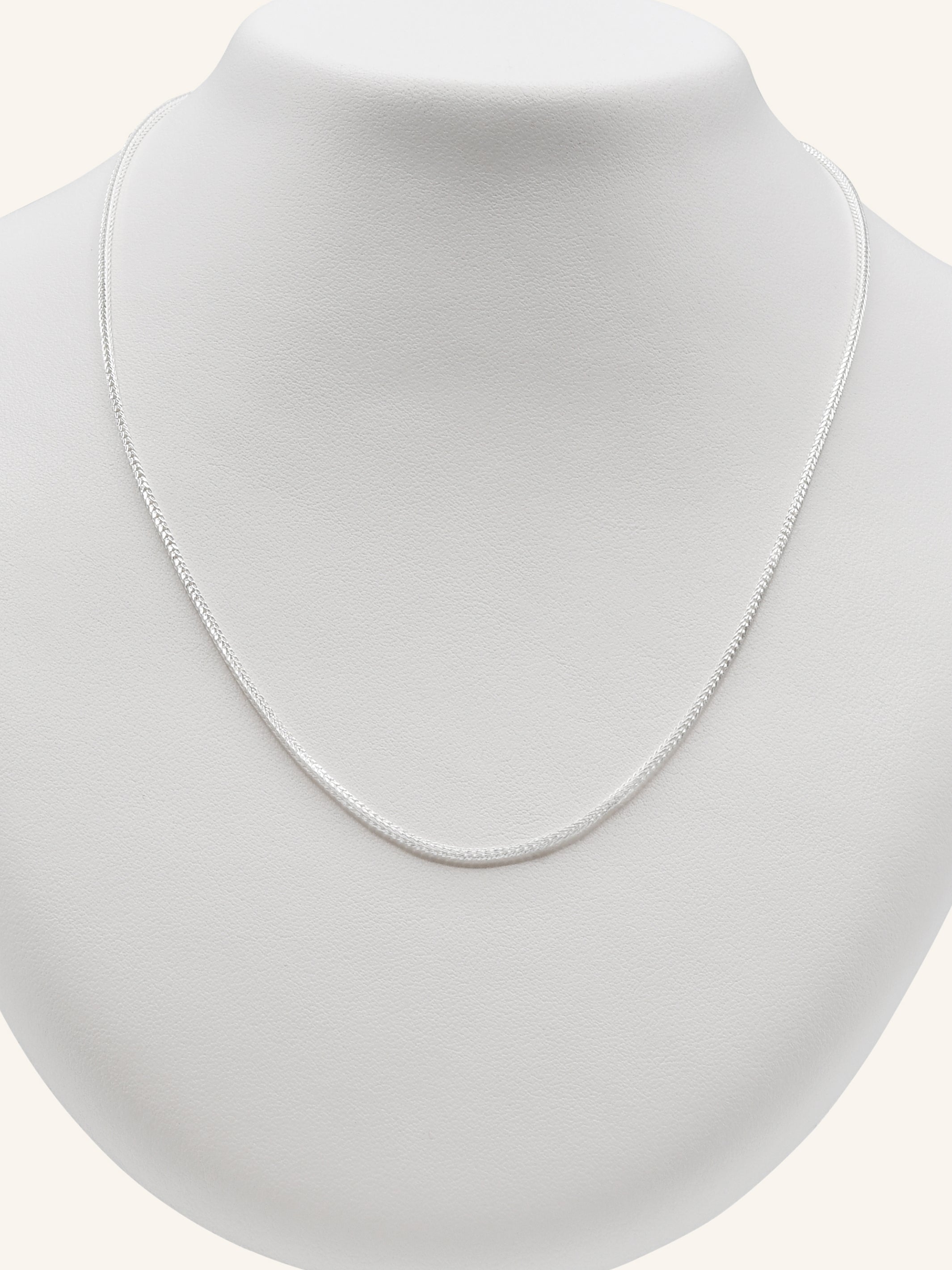 925 Sterling Silver Fox Tail Chain 45cm