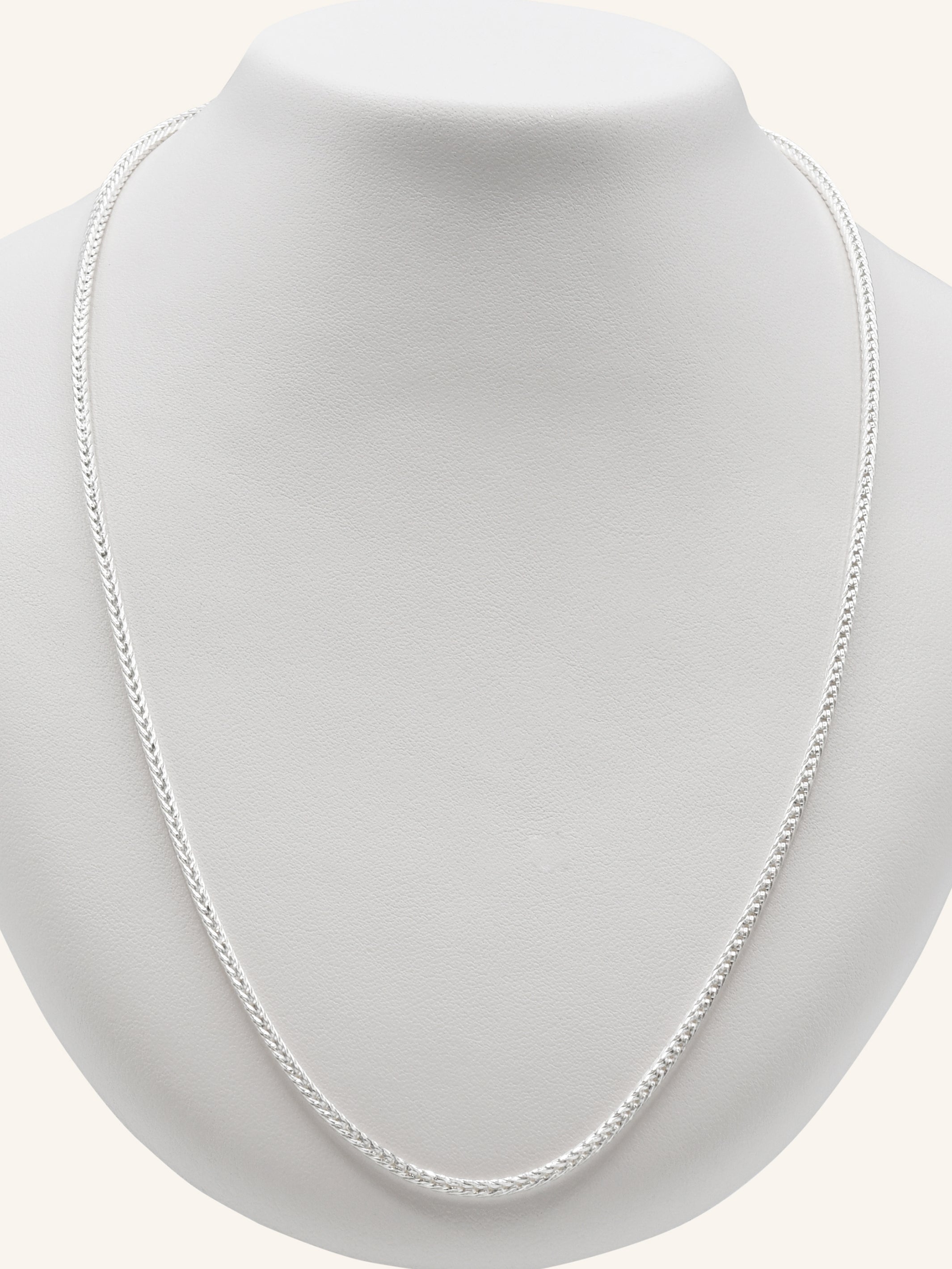 925 Sterling Silver Fox Tail Chain 55cm