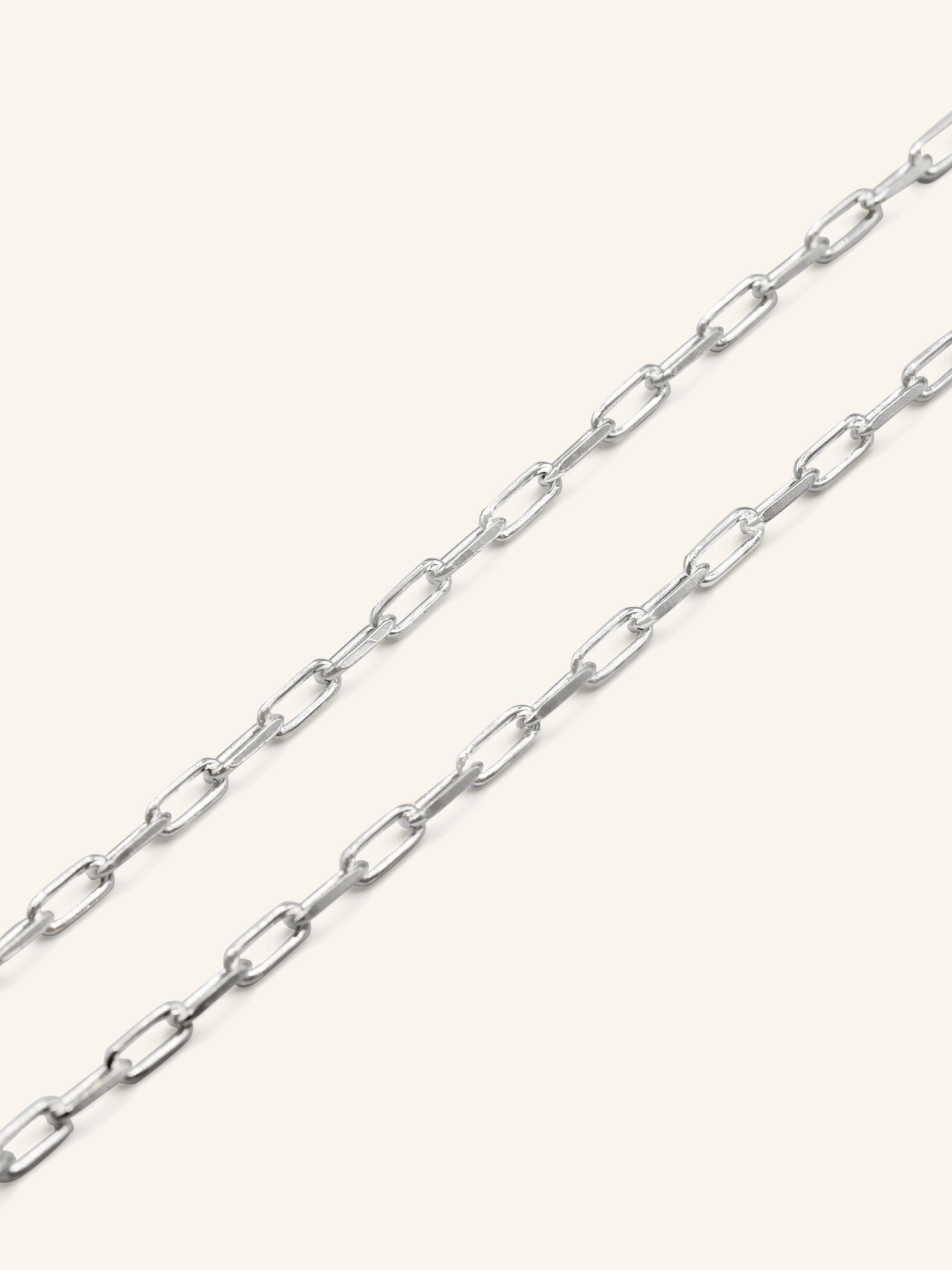925 Sterling Silver Paperclip Chain 50 cm