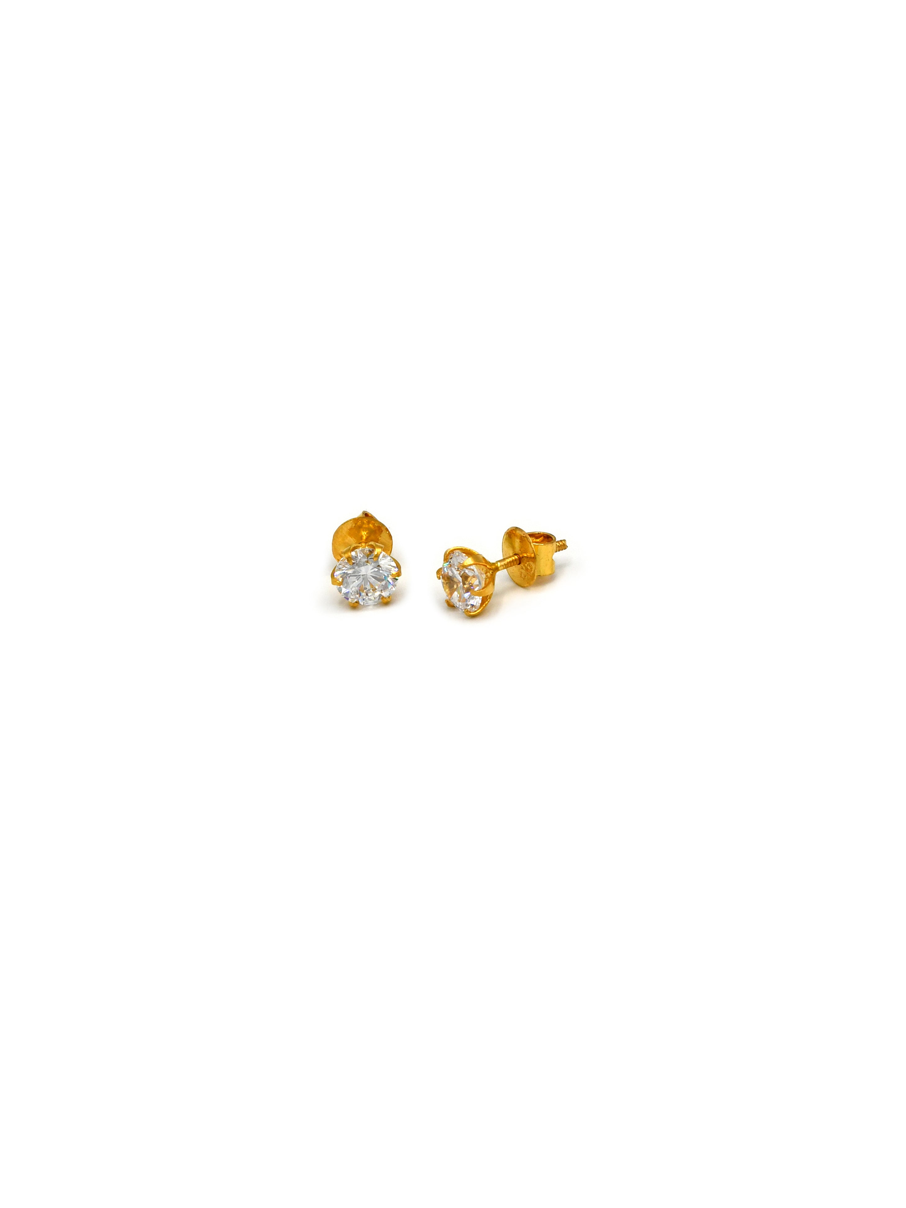 22ct Gold CZ Stud Earrings - Roop Darshan