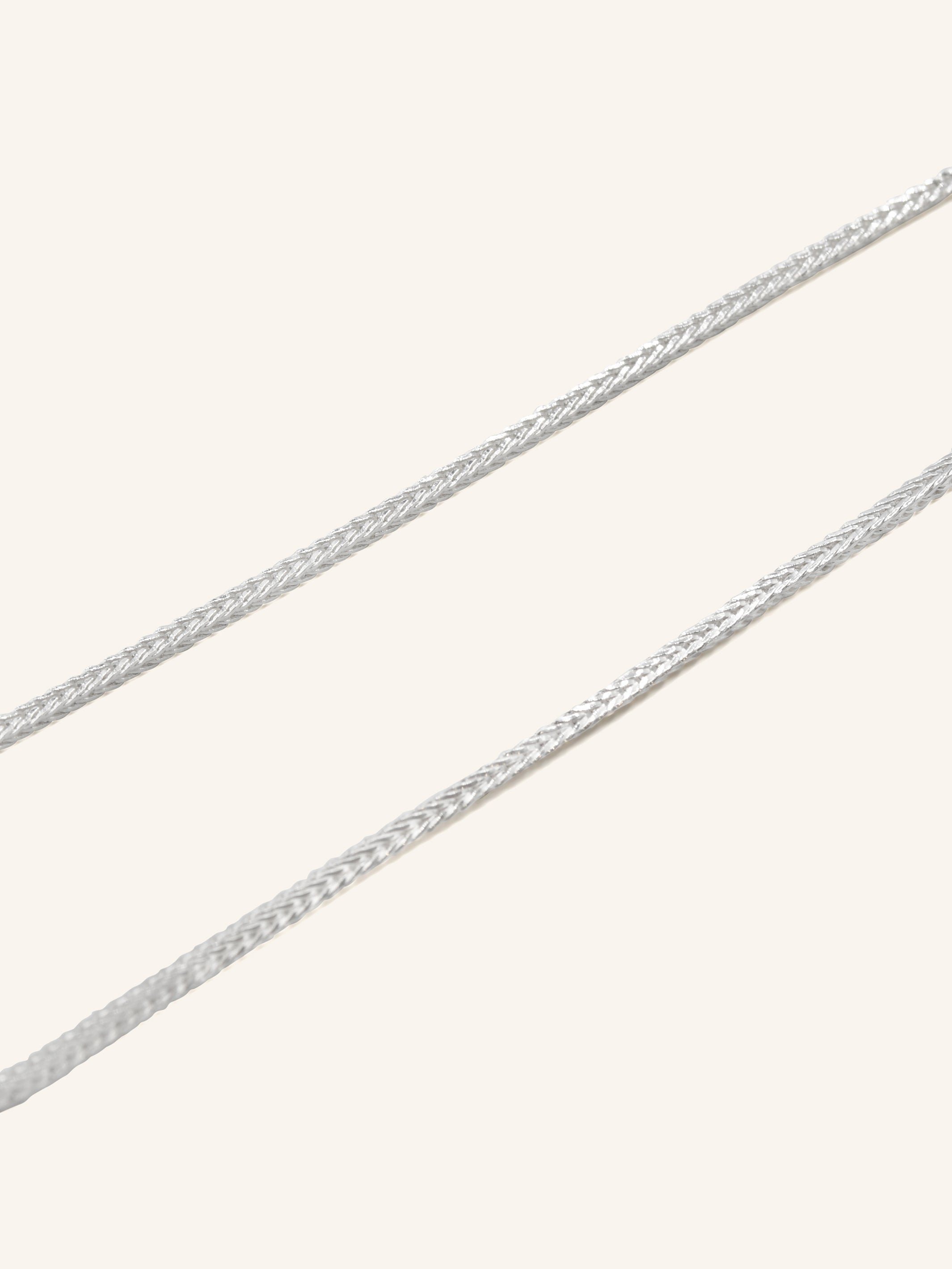 925 Sterling Silver Fox Tail Chain 45cm