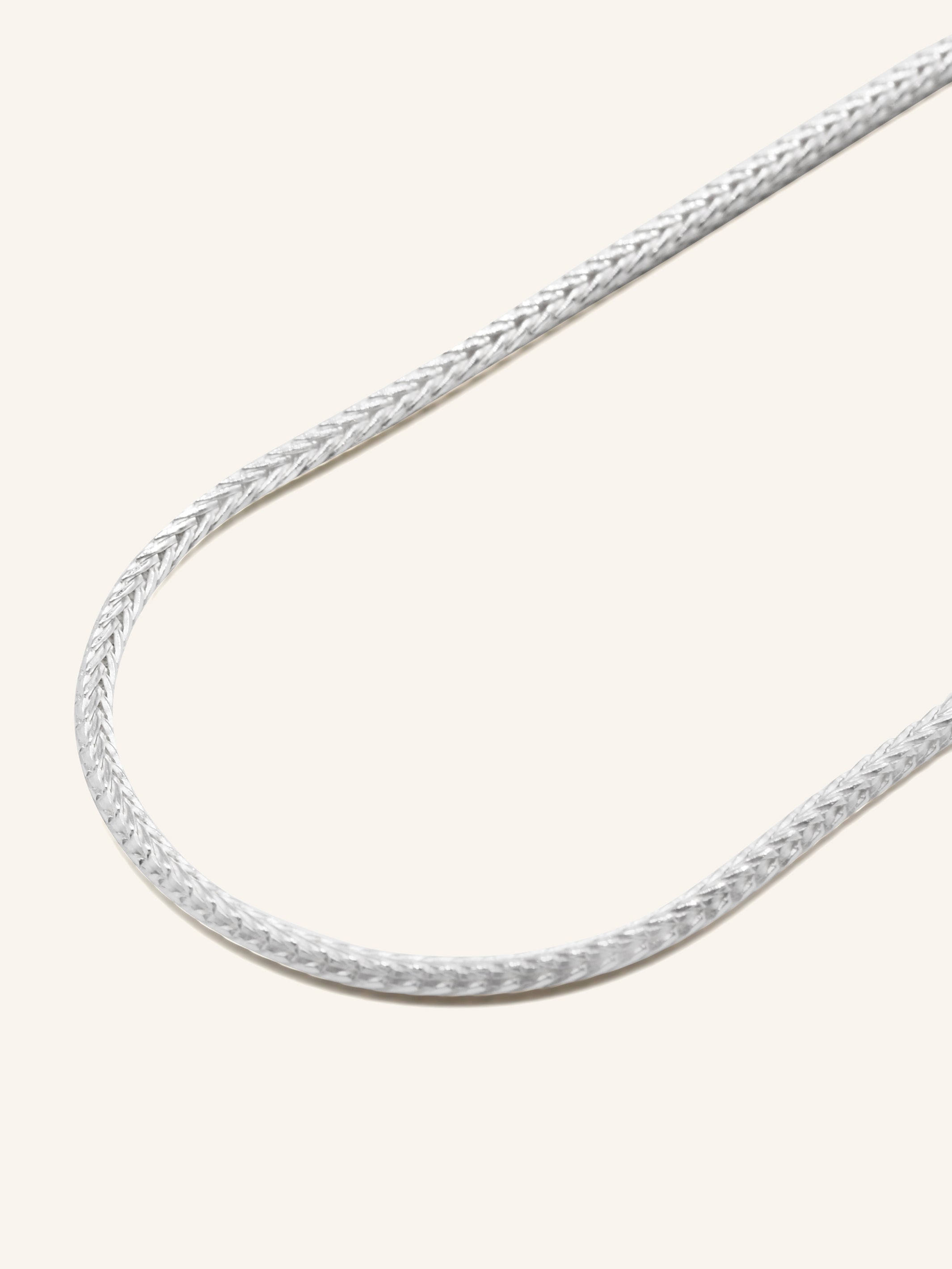 925 Sterling Silver Foxtail Chain 45cm