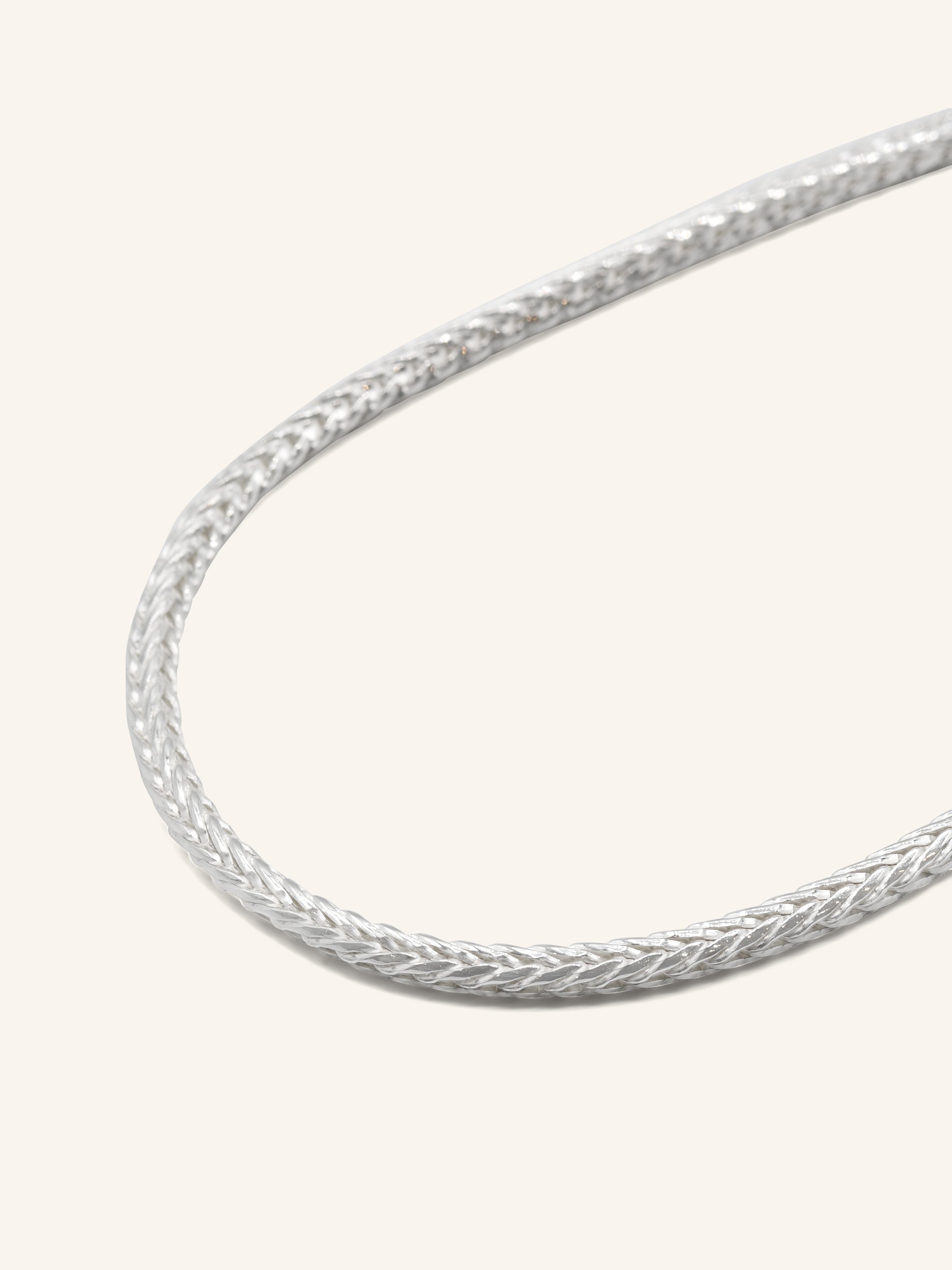 925 Sterling Silver Fox Tail Chain 50cm