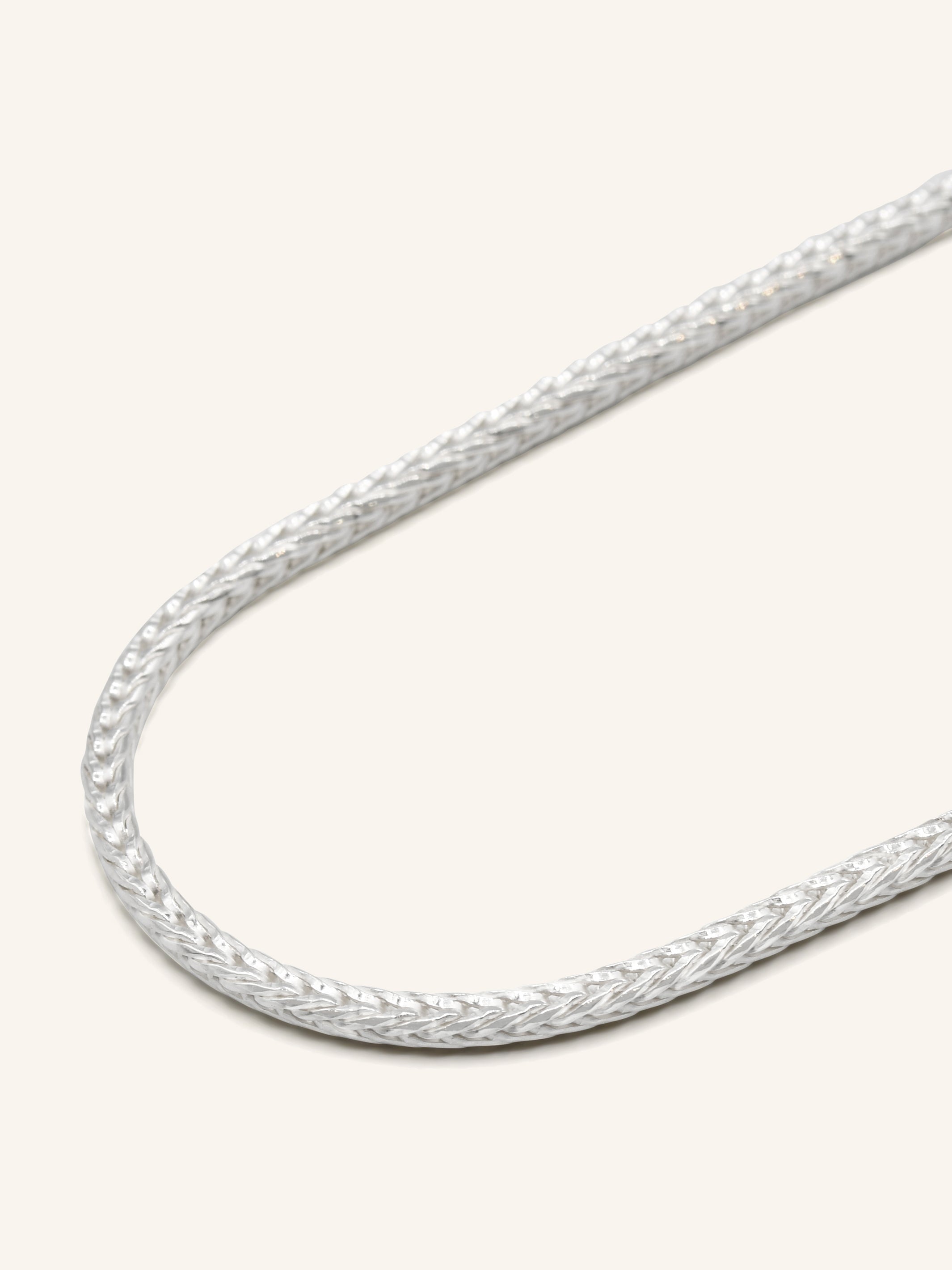 925 Sterling Silver Fox Tail Chain 55cm