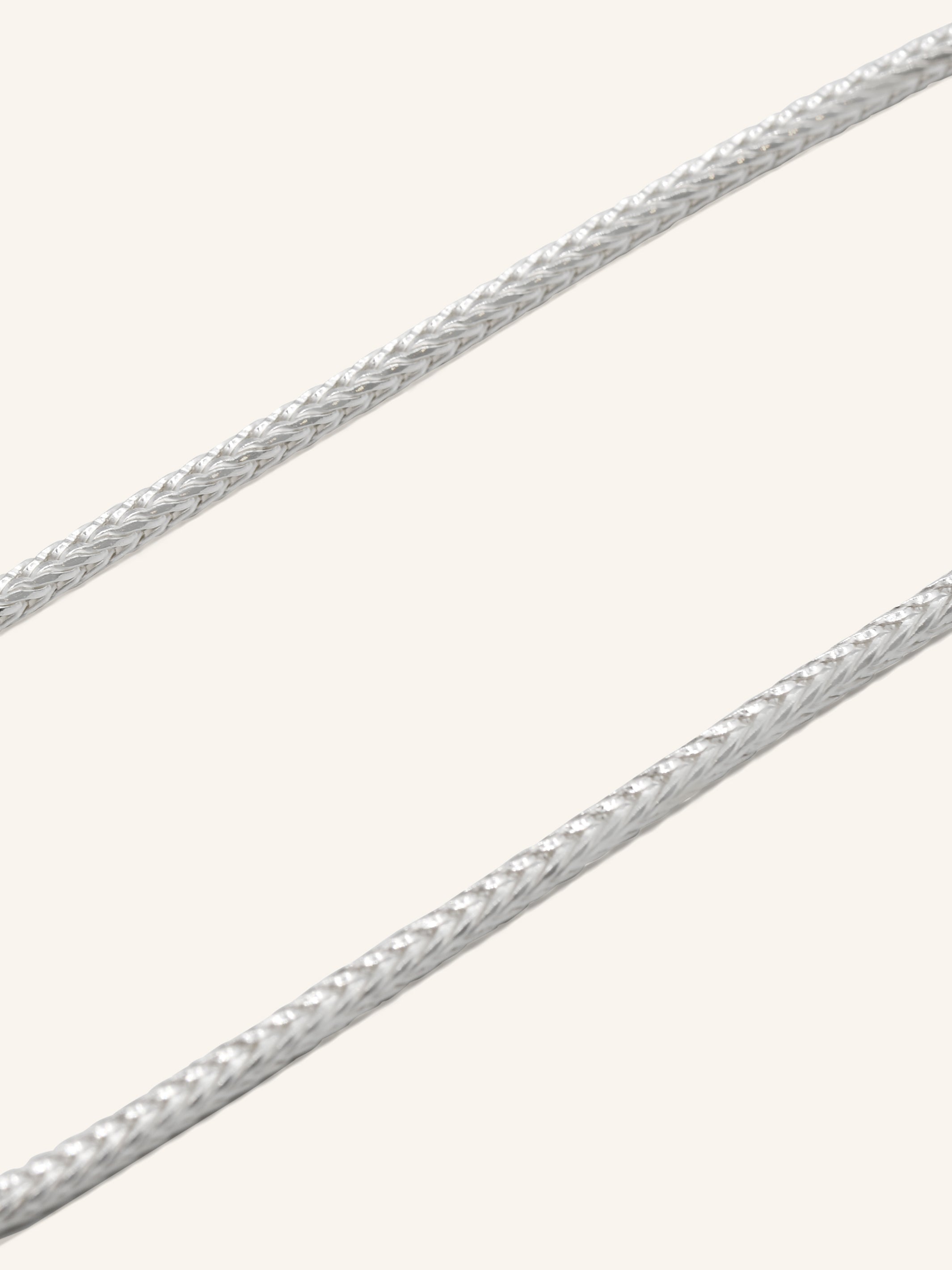 925 Sterling Silver Fox Tail Chain 55cm
