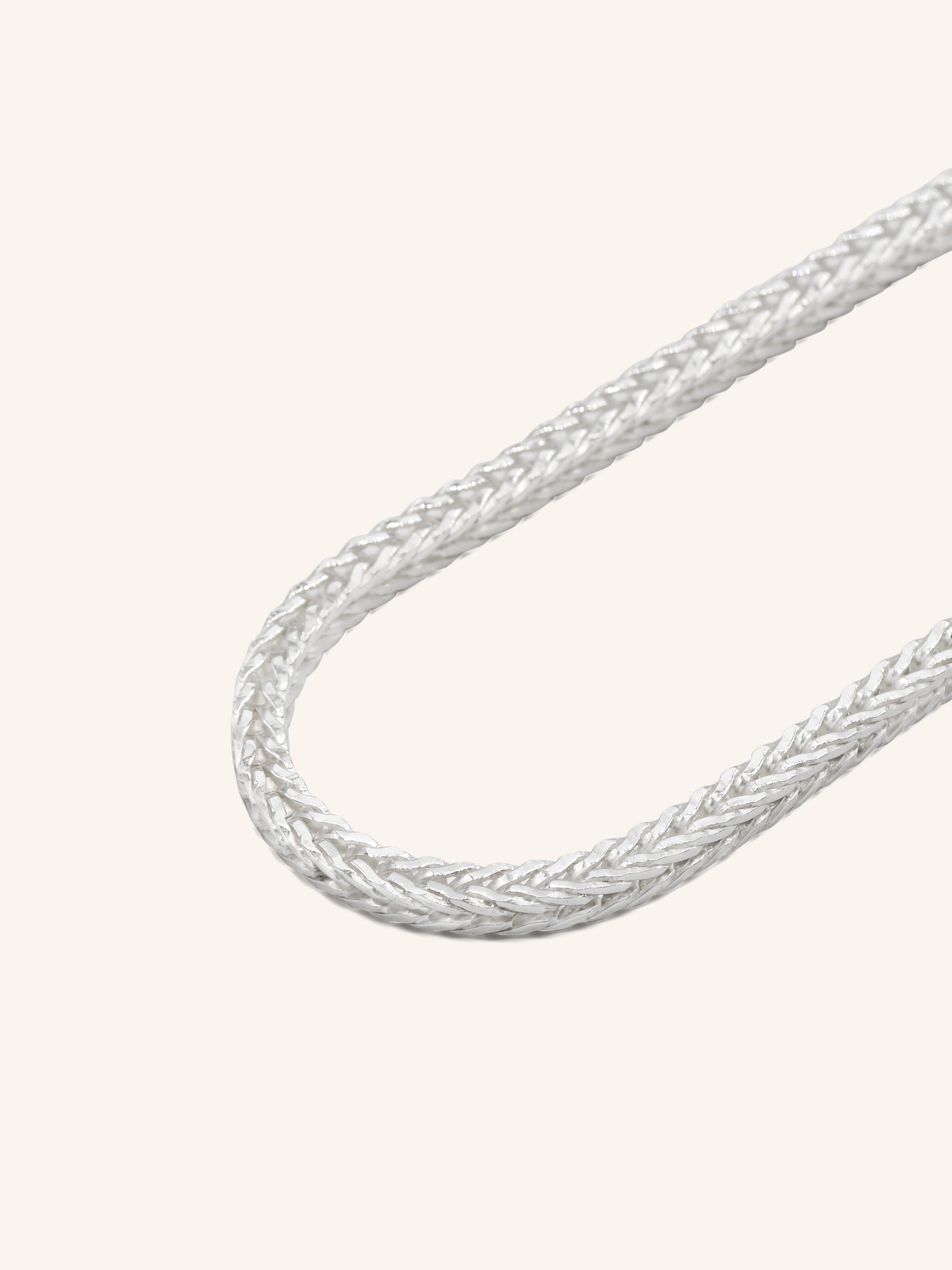 925 Sterling Silver Fox Tail Chain 55cm
