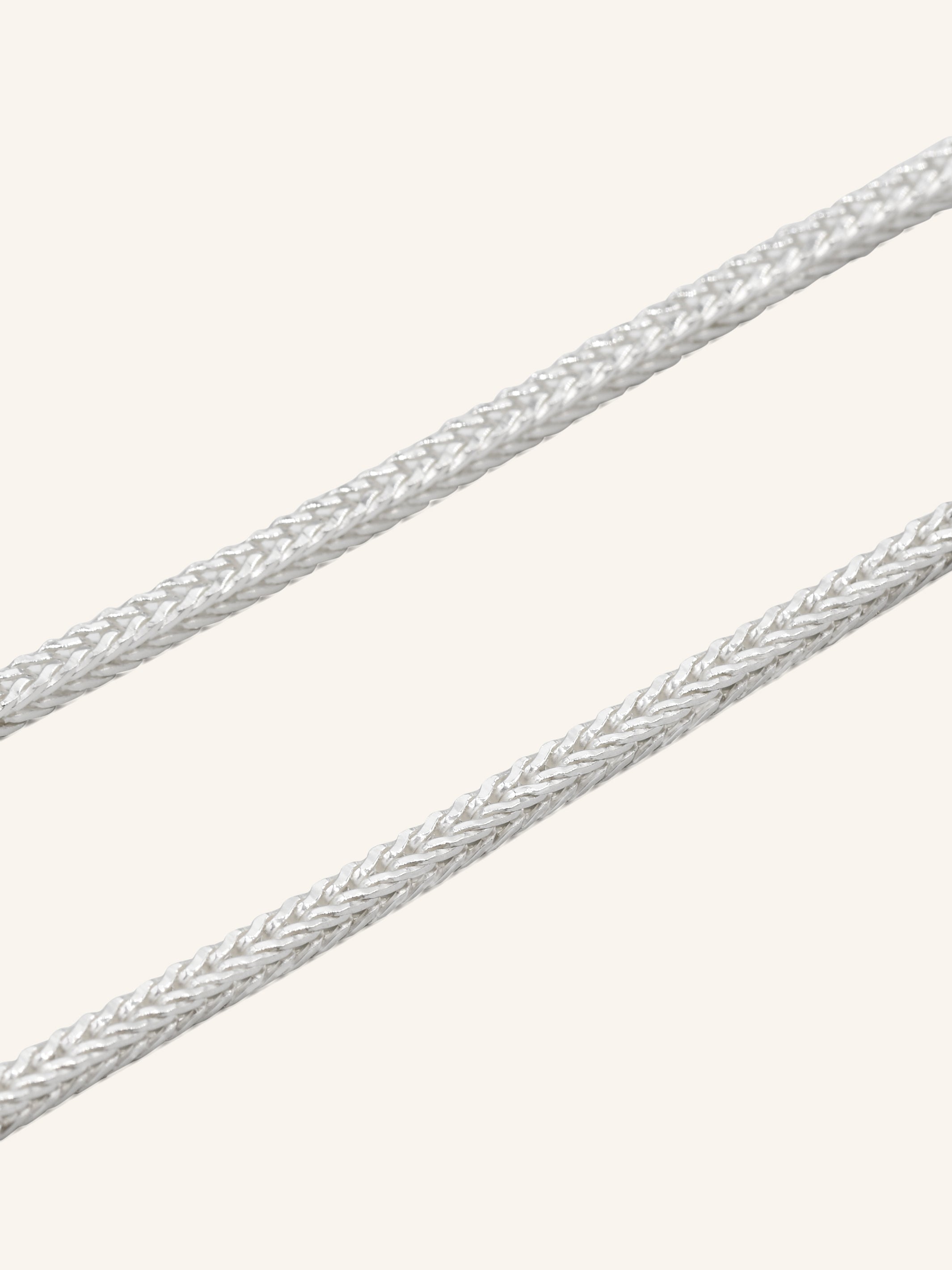 925 Sterling Silver Fox Tail Chain 55cm