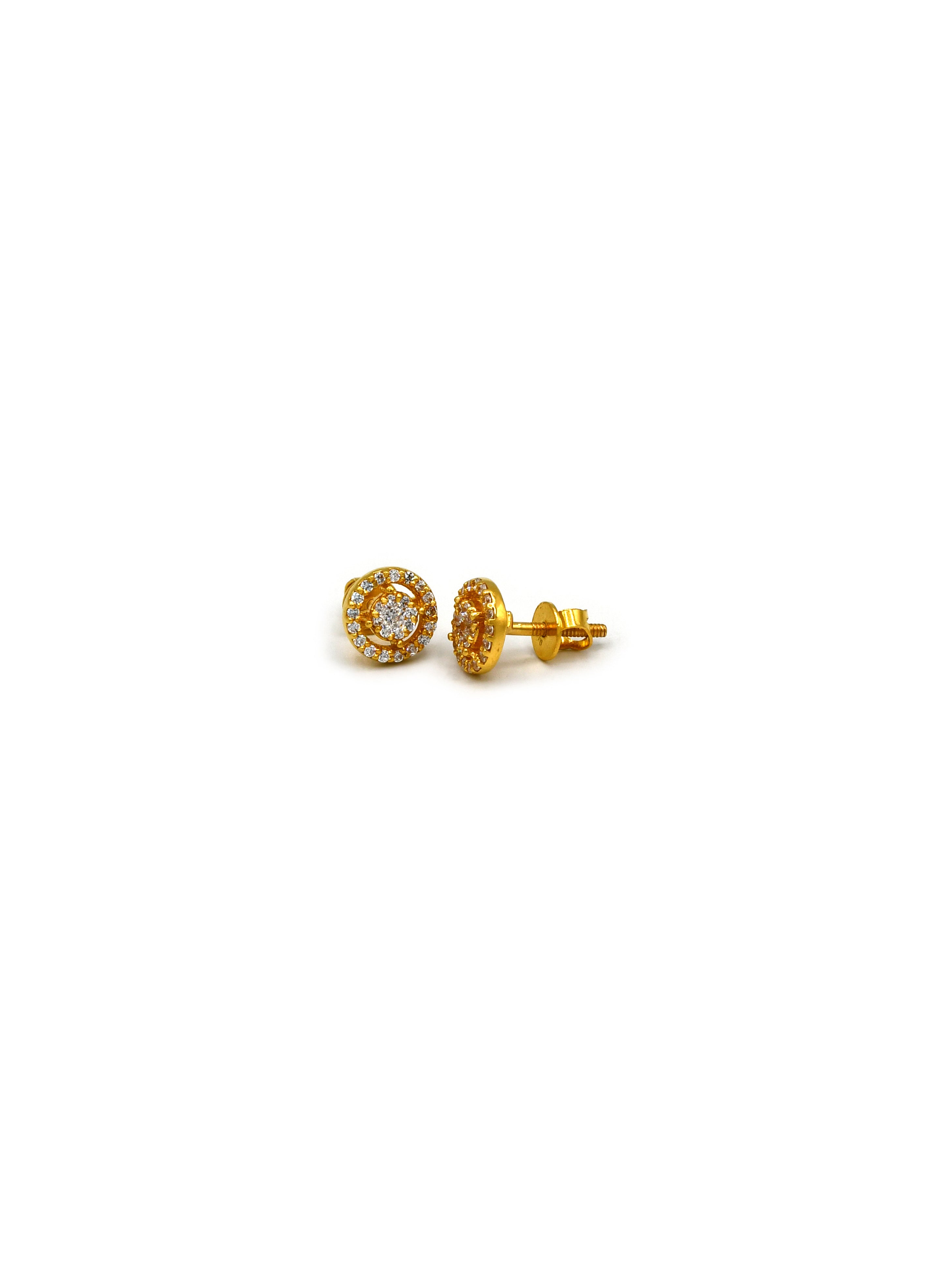 22ct Gold CZ Stud Earrings - Roop Darshan