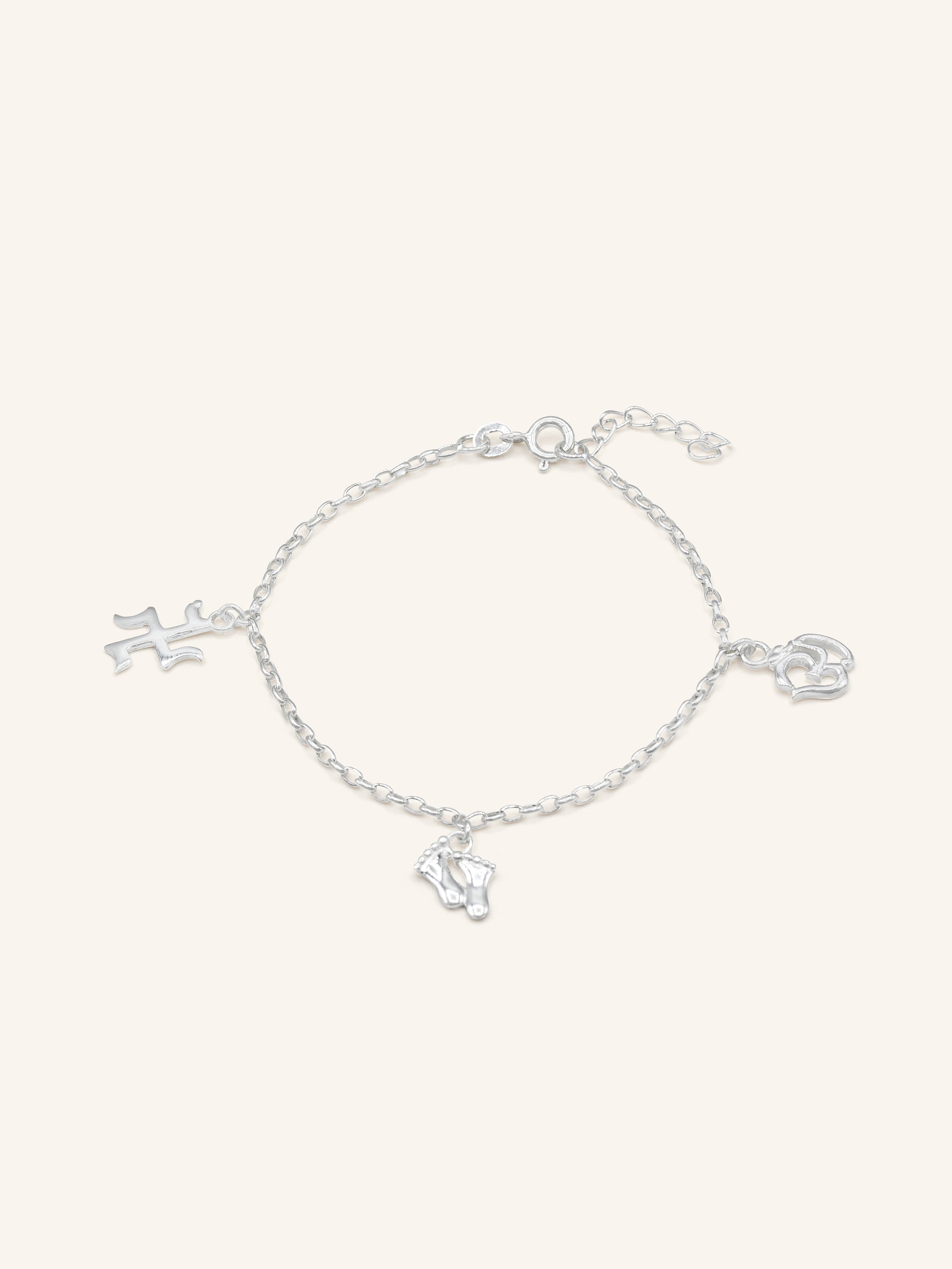 925 Sterling Silver Charms 1 Piece Bracelet