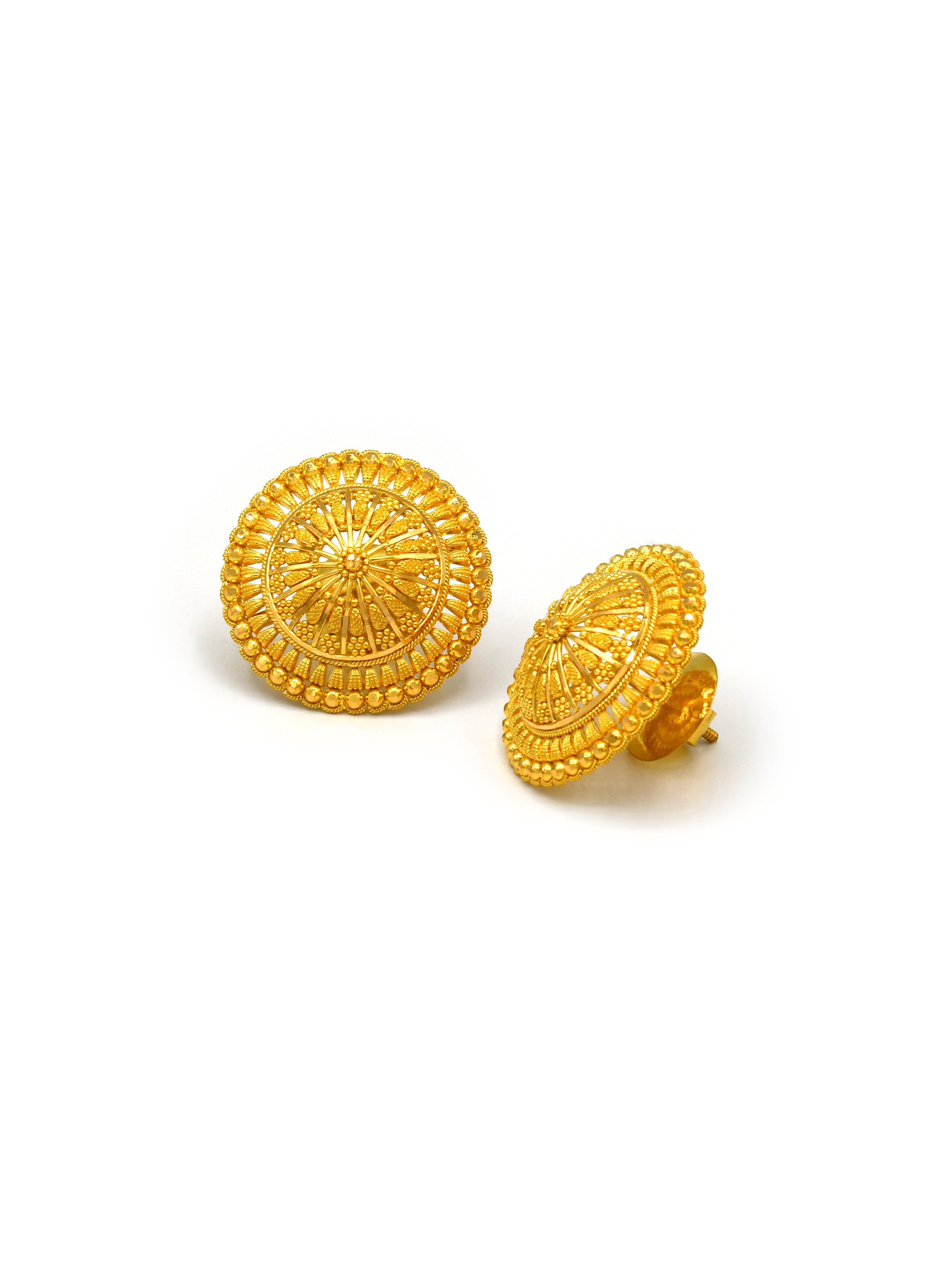 22ct Gold Stud Earrings - Roop Darshan