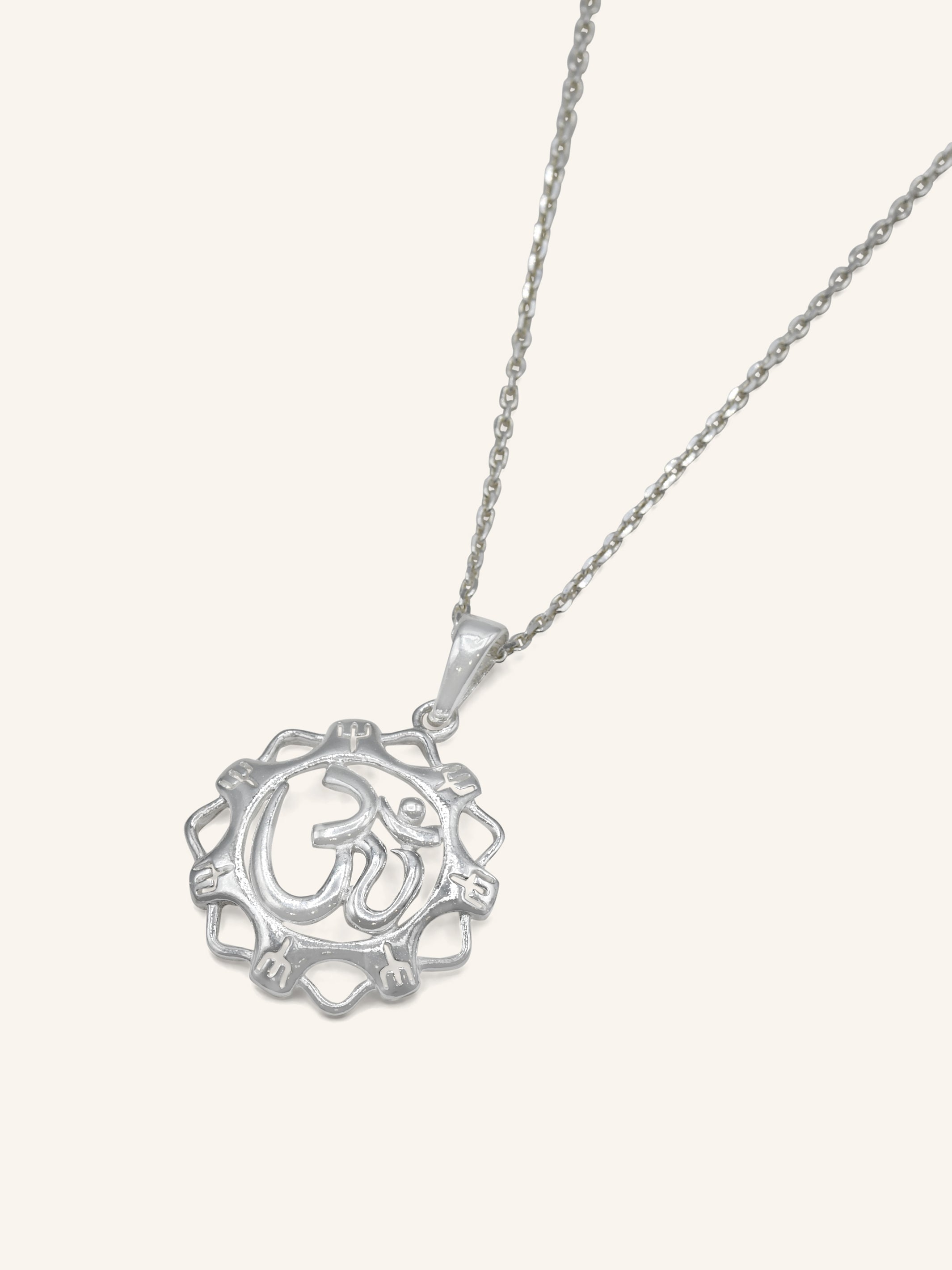 925 Sterling Silver OM Pendant