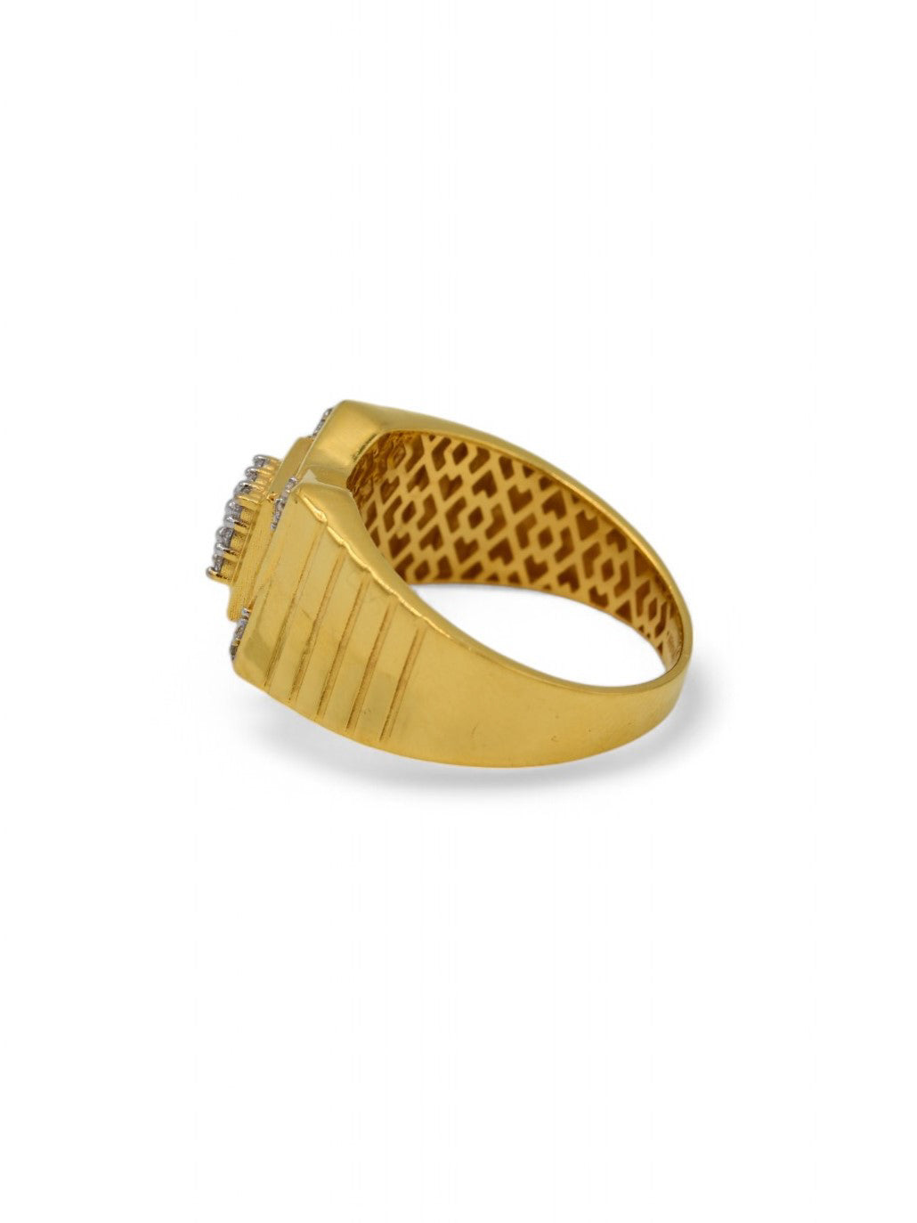 22ct Gold CZ Mens Ring - Roop Darshan