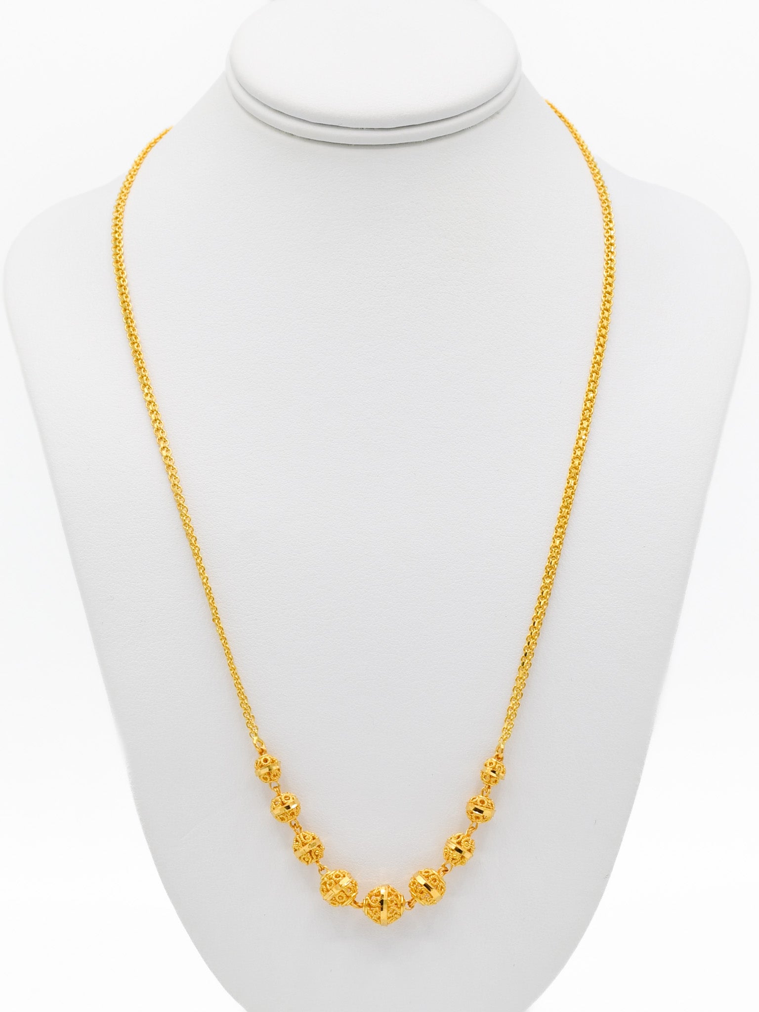 22ct Gold Ball Fancy Chain - Roop Darshan