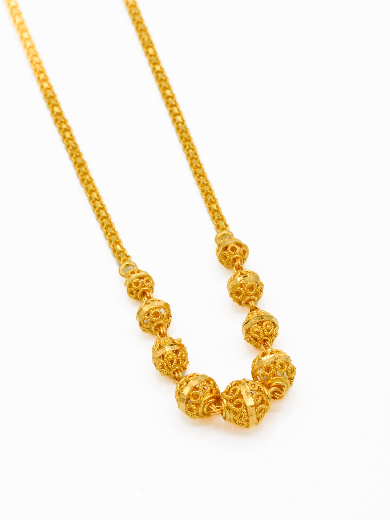 22ct Gold Ball Fancy Chain - Roop Darshan