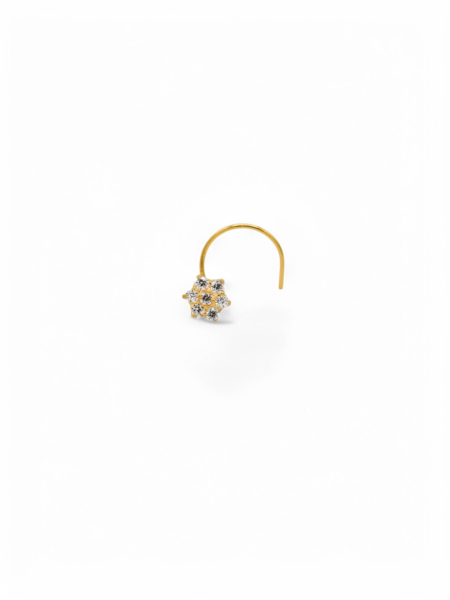 22ct Gold 7 CZ Nose Pin - Roop Darshan