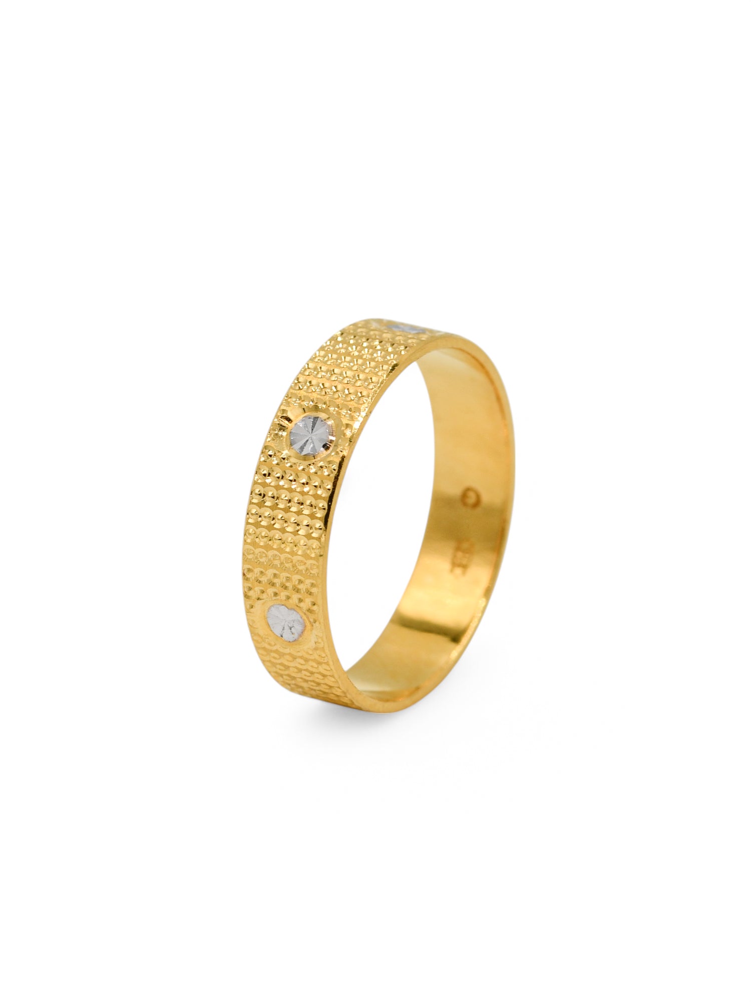 22ct Gold Two Tone Band Ring - Roop Darshan