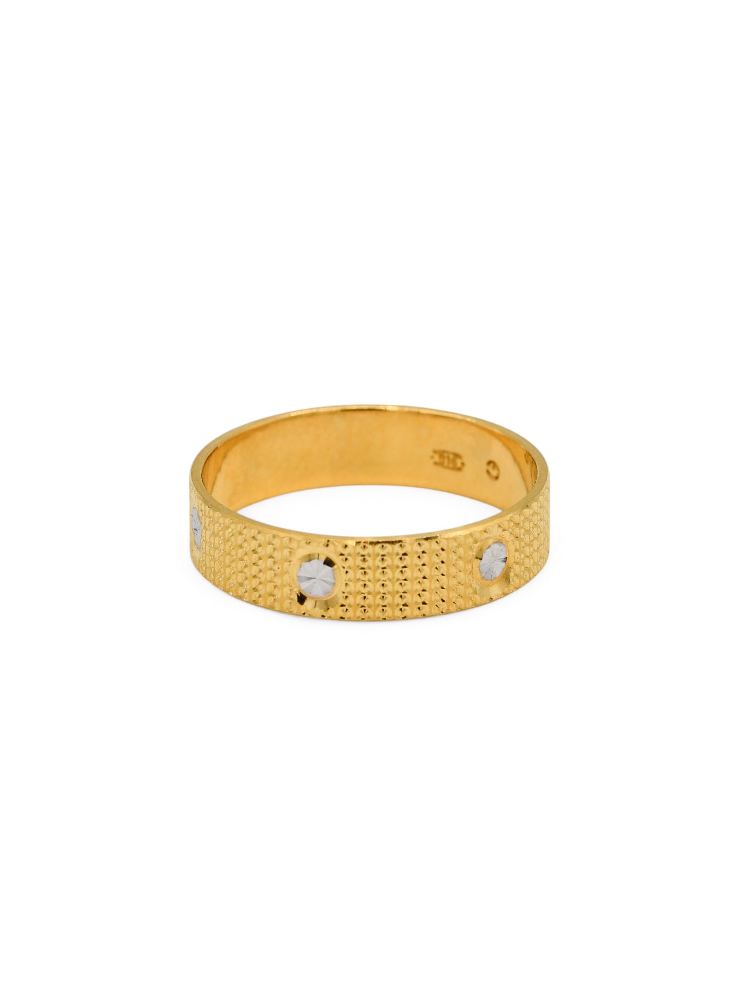 22ct Gold Two Tone Band Ring - Roop Darshan