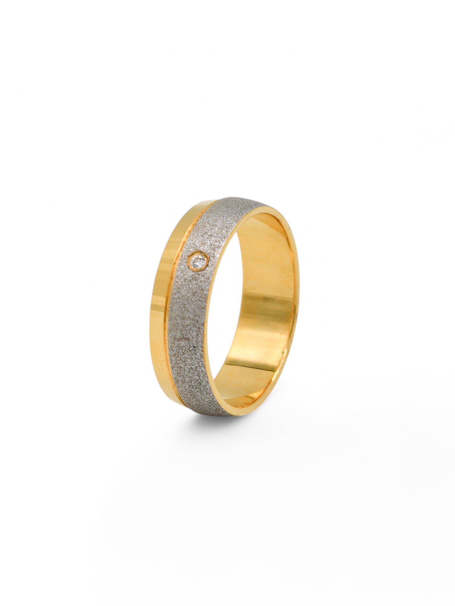 22ct Gold Two Tone Band Ring - Roop Darshan