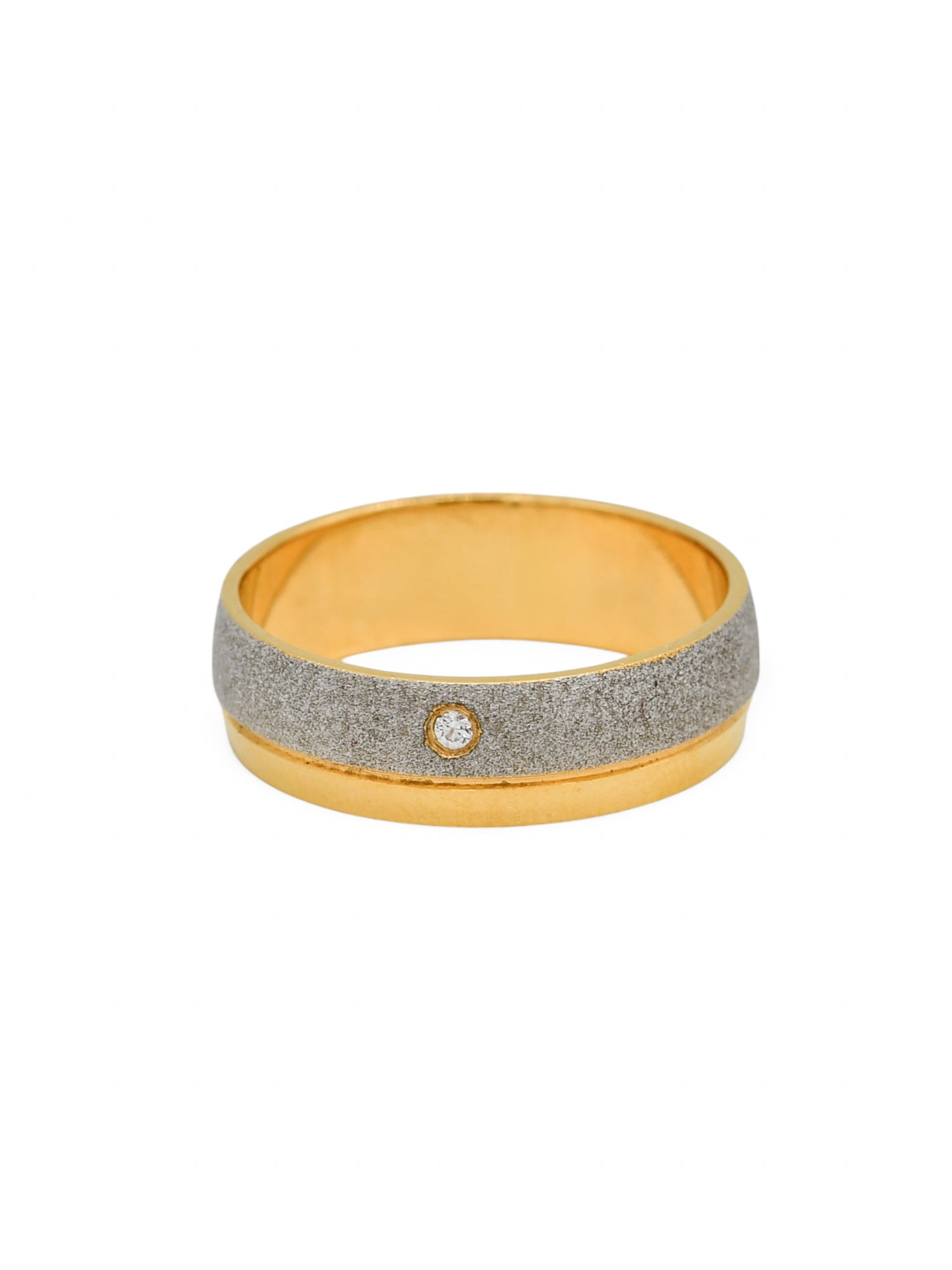 22ct Gold Two Tone Band Ring - Roop Darshan